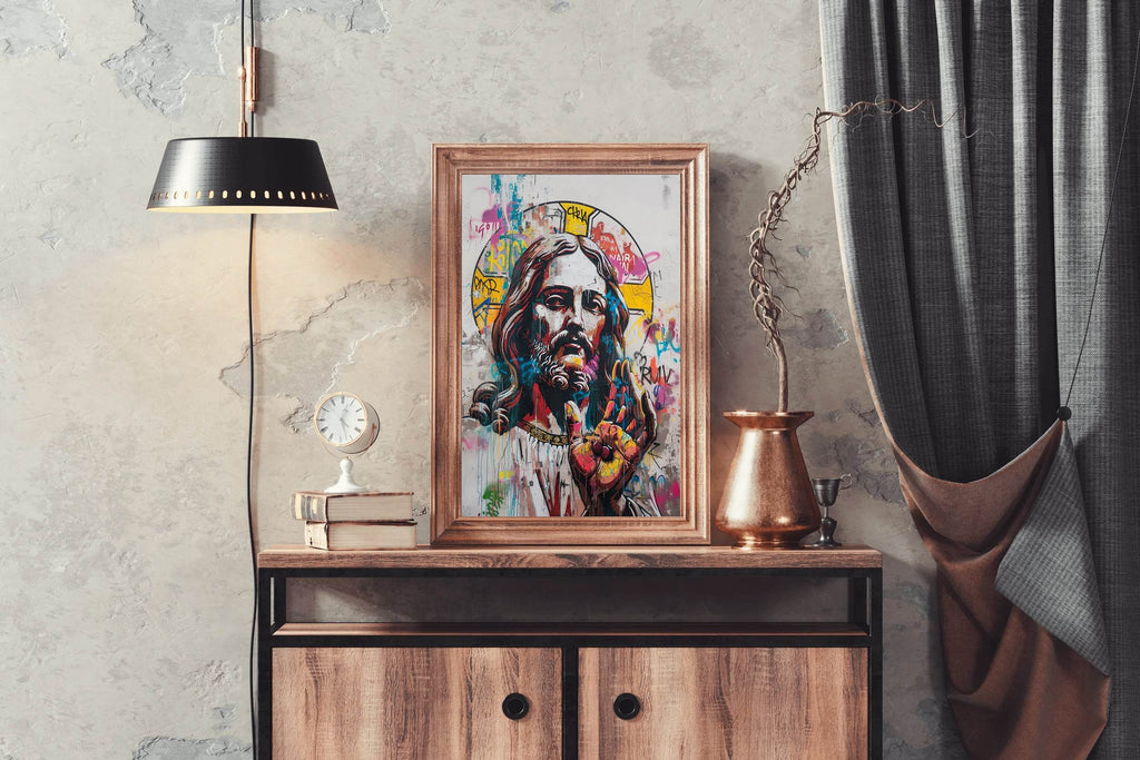 Graffiti Background of Jesus Christ Wall Art - beink online art store