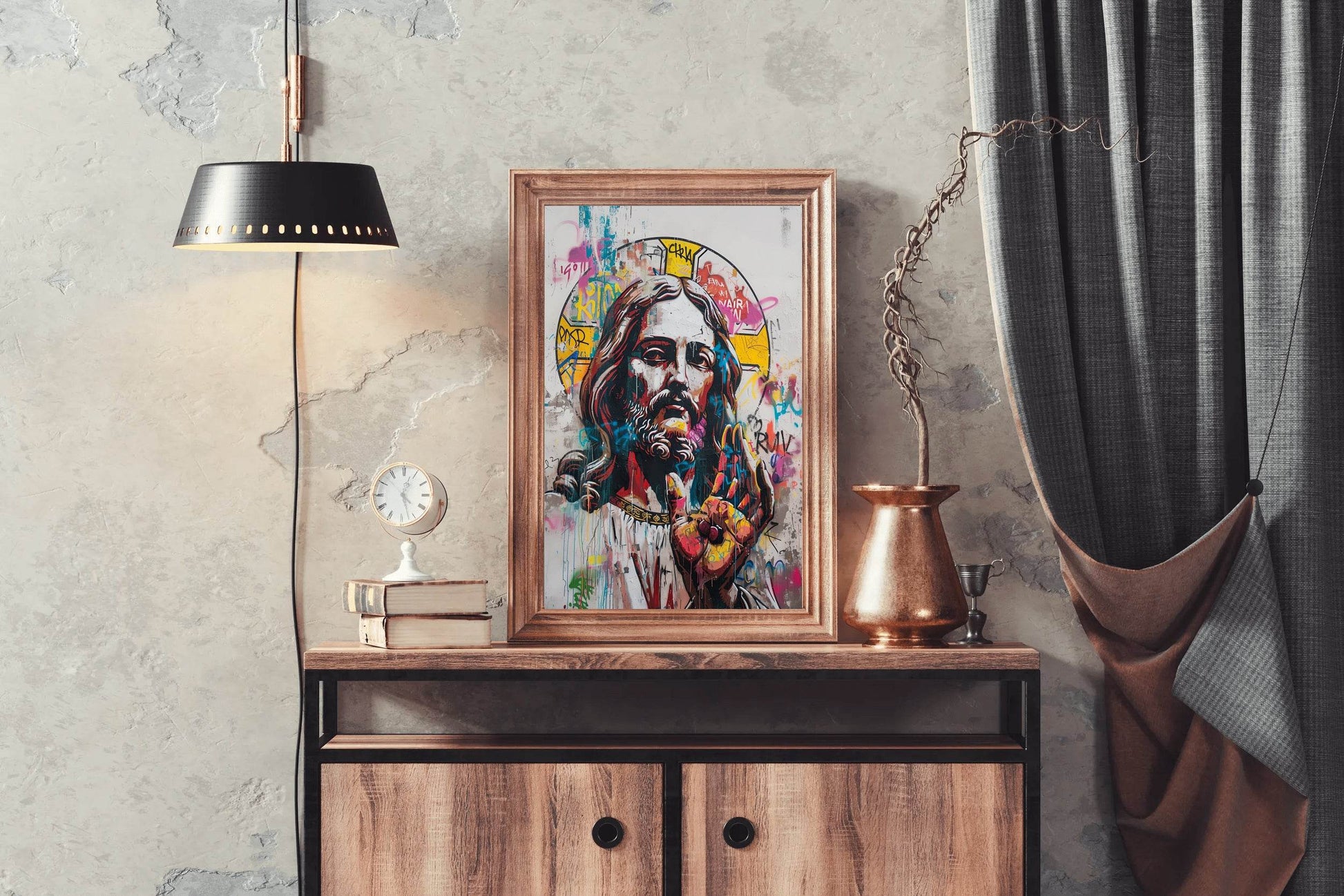 Graffiti Background of Jesus Christ Wall Art - beink online art store