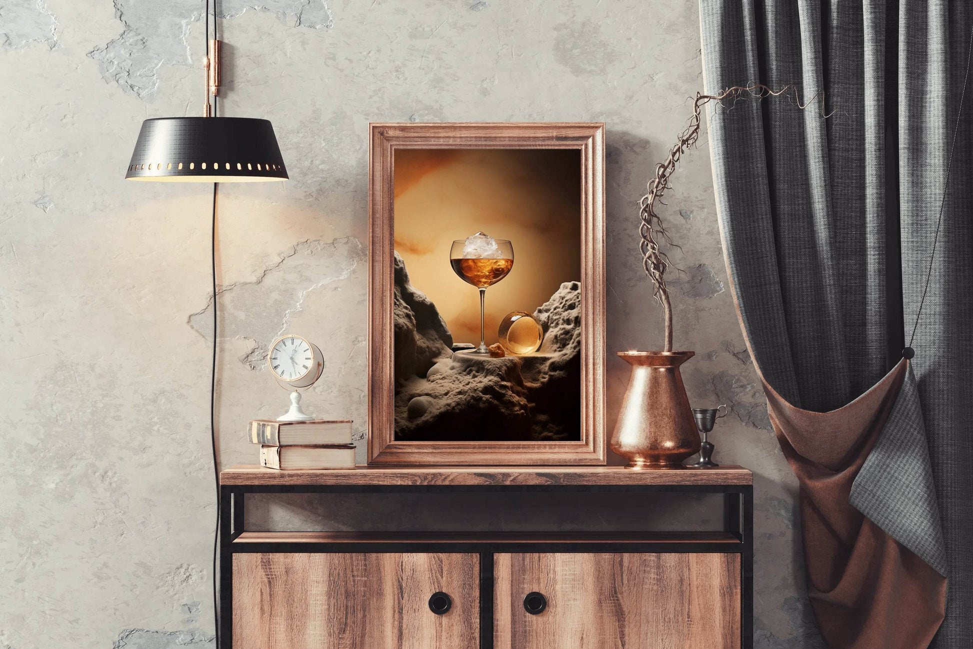 Splash Whiskey On Ice Wall Art - beink online art store