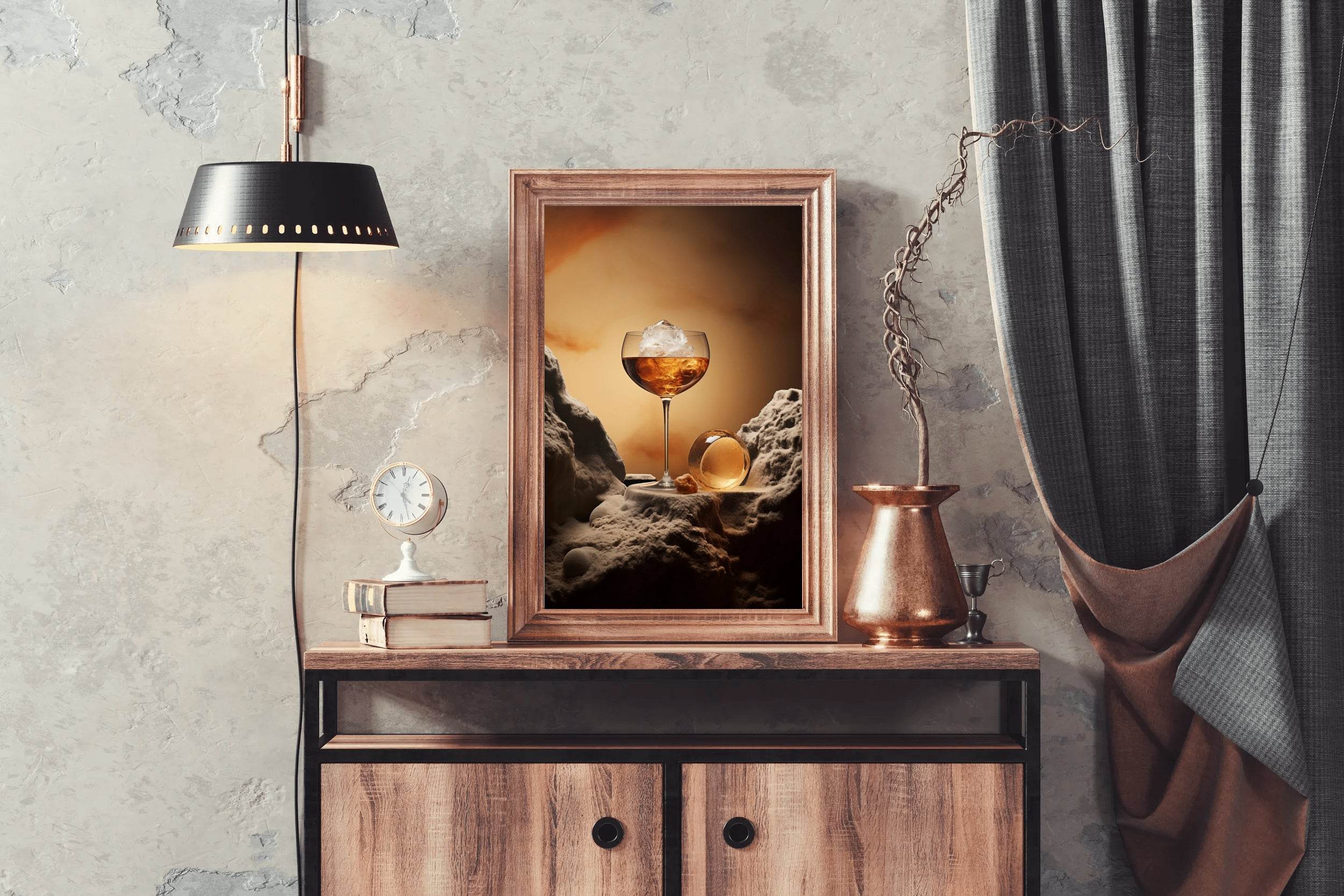 Splash Whiskey On Ice Wall Art - beink online art store