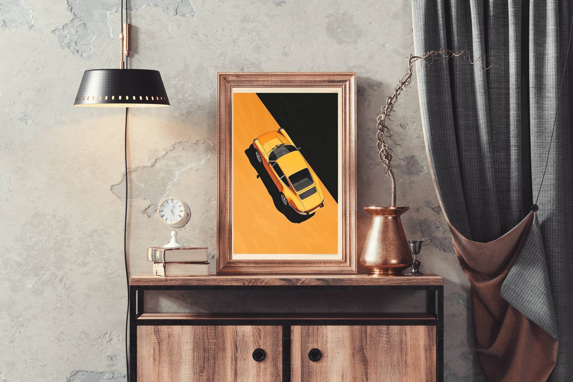 Porsche Cartoon Design Wall Art - beink online art store