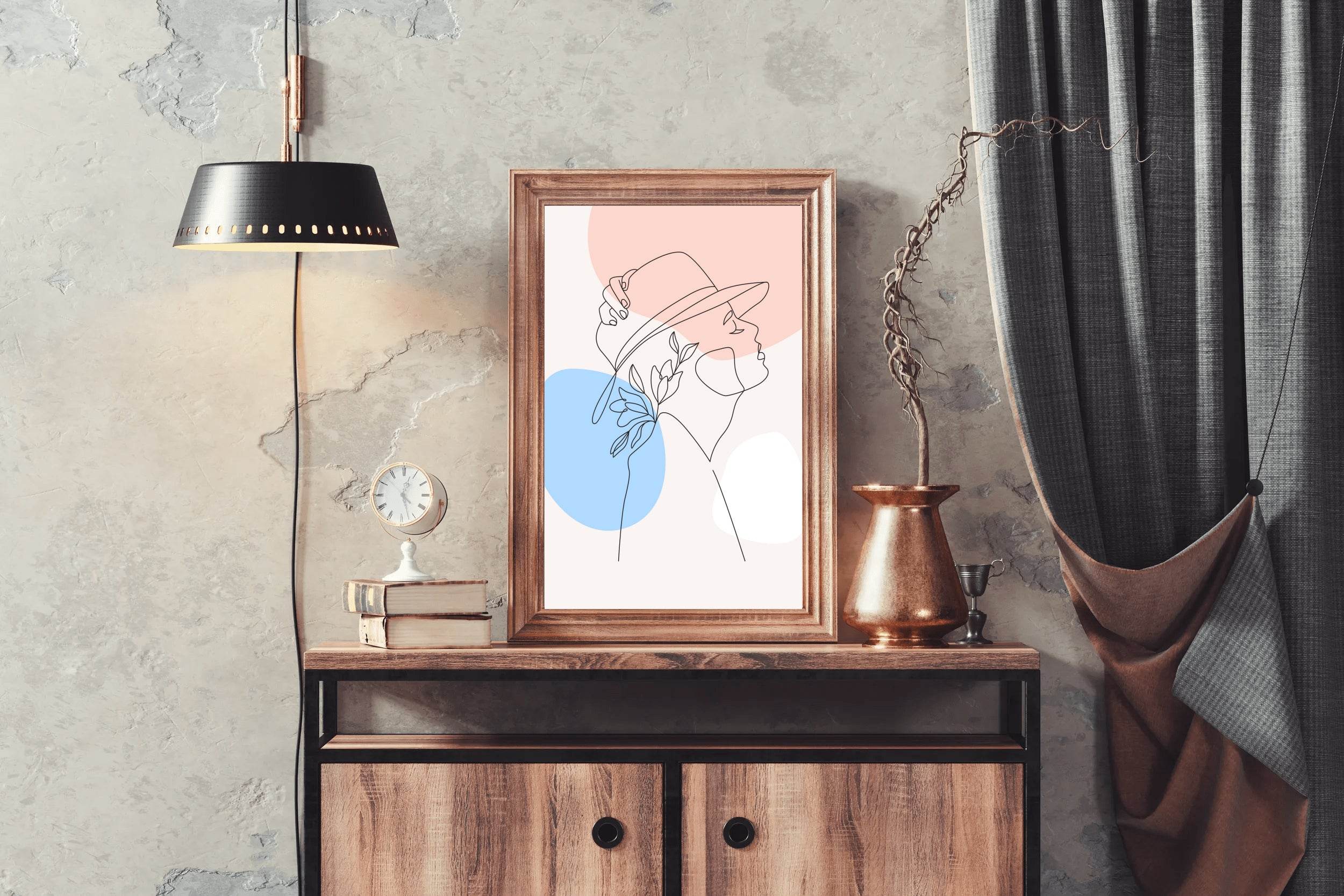 Woman With Olive Leaves Wall Art - beink online art store