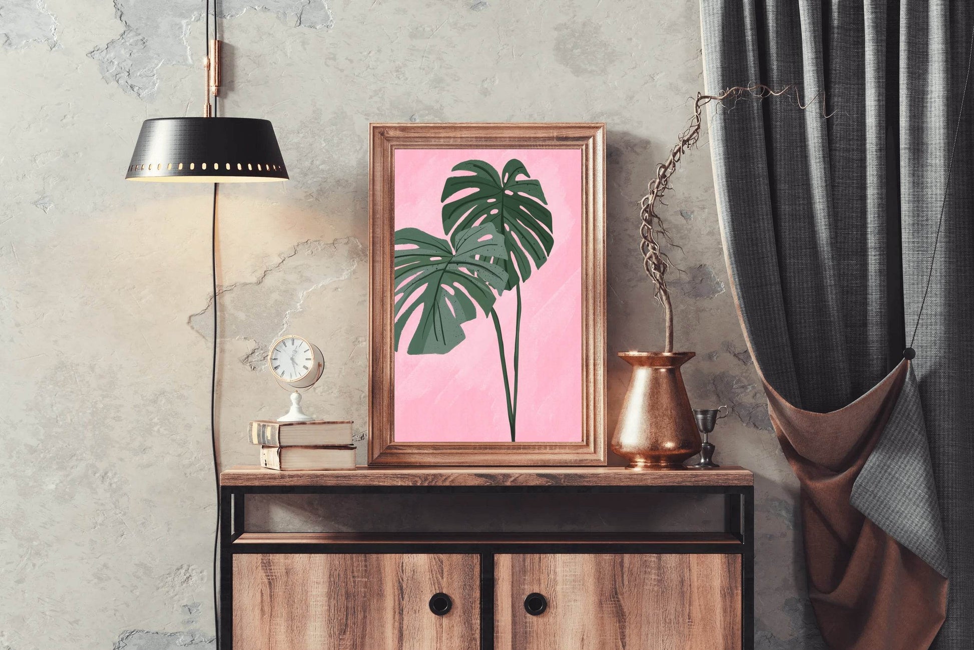 Monstera Deliciosa Plant Drawing Wall Art - beink online art store