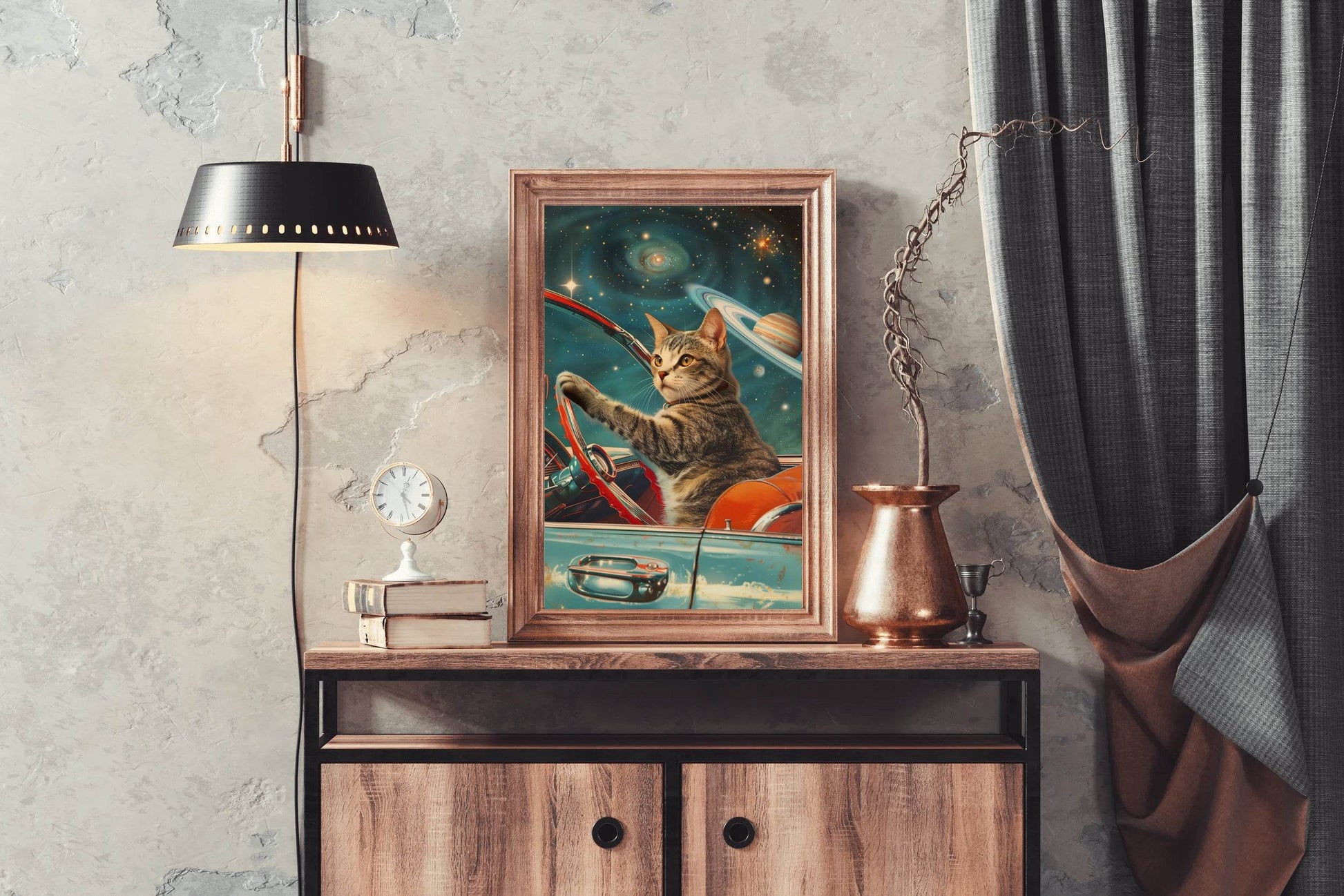 Driving A Cat in Space Wall Art - beink online art store