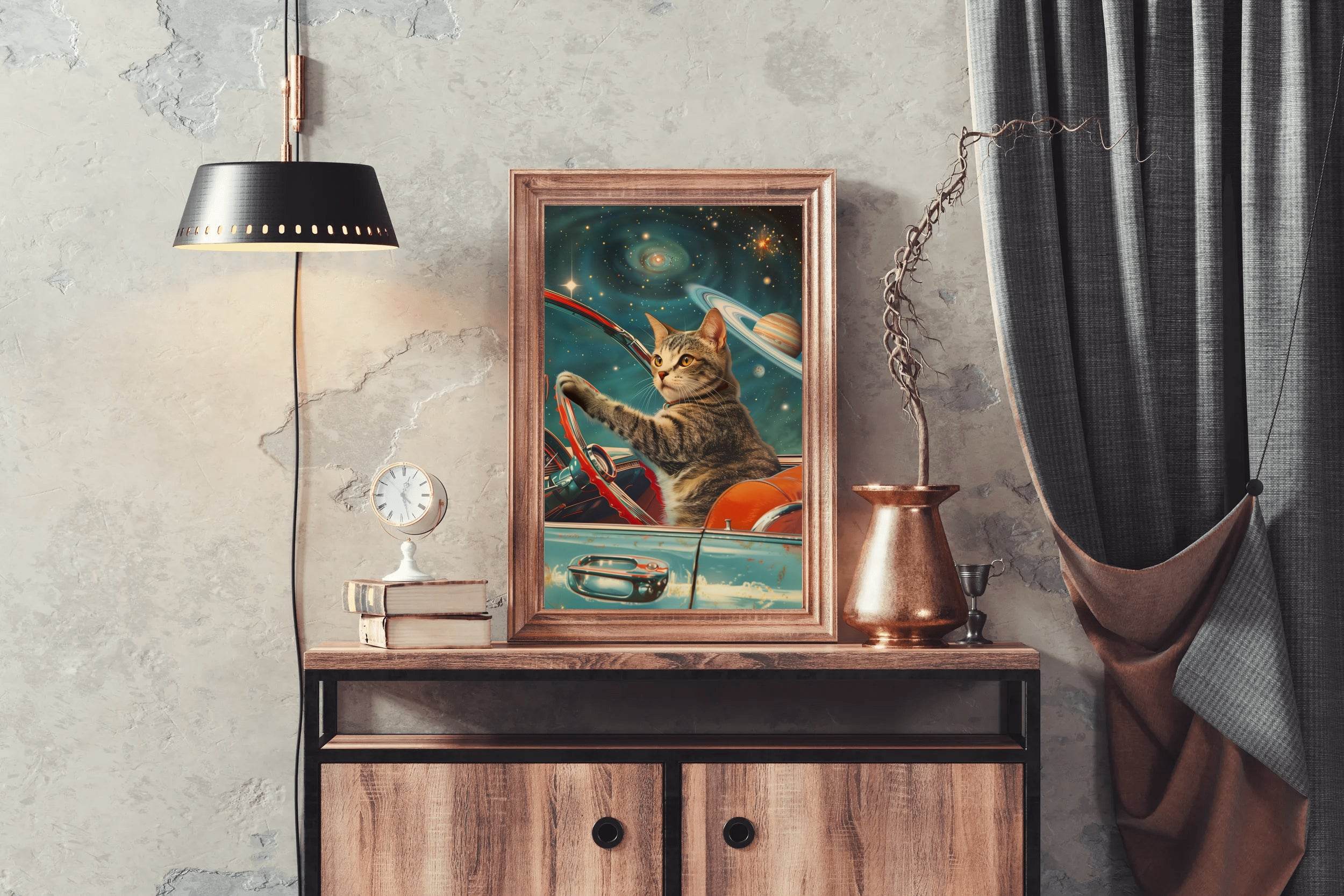 Driving A Cat in Space Wall Art - beink online art store