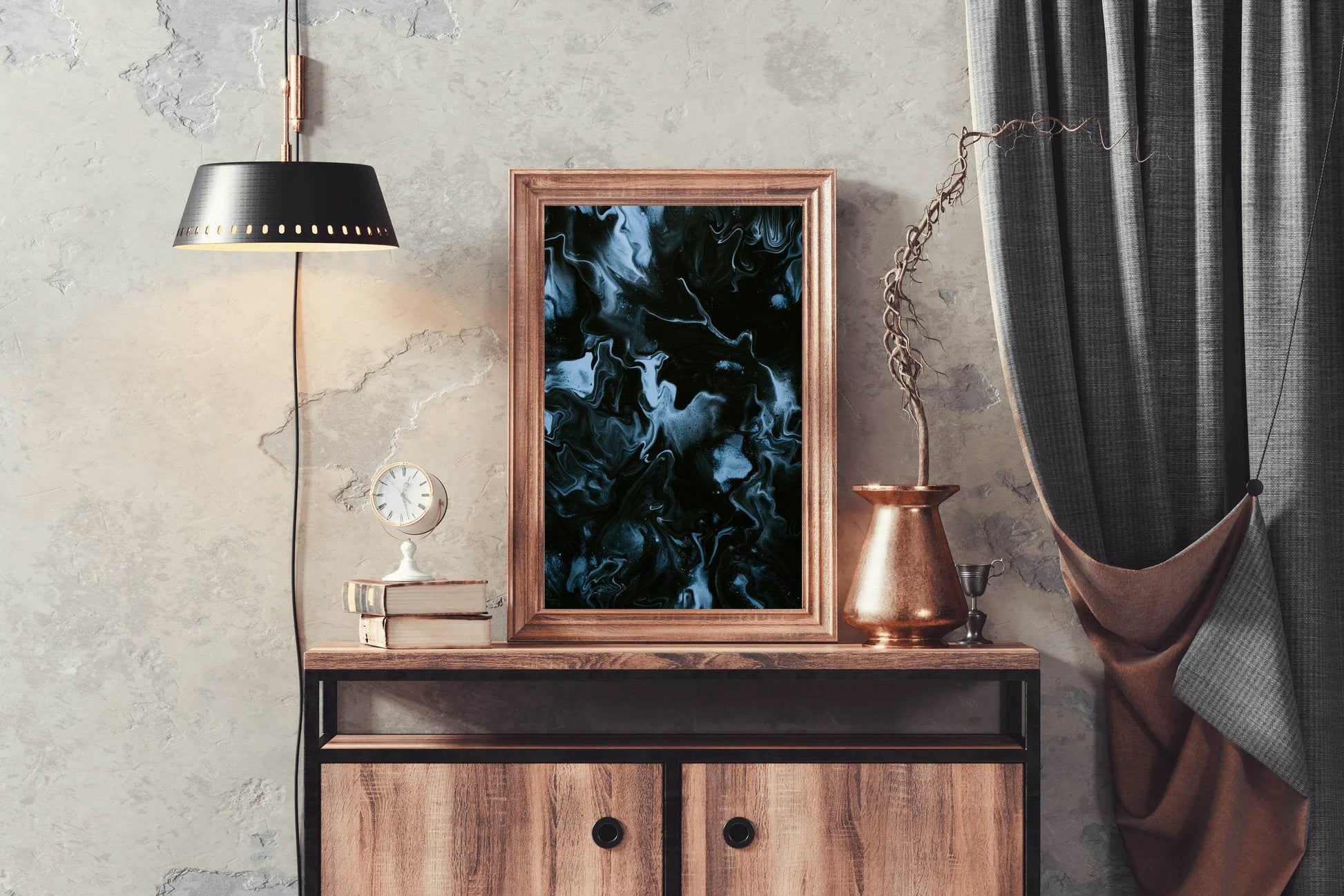 Smokey Oil Paint Abstract Wall Art - beink online art store