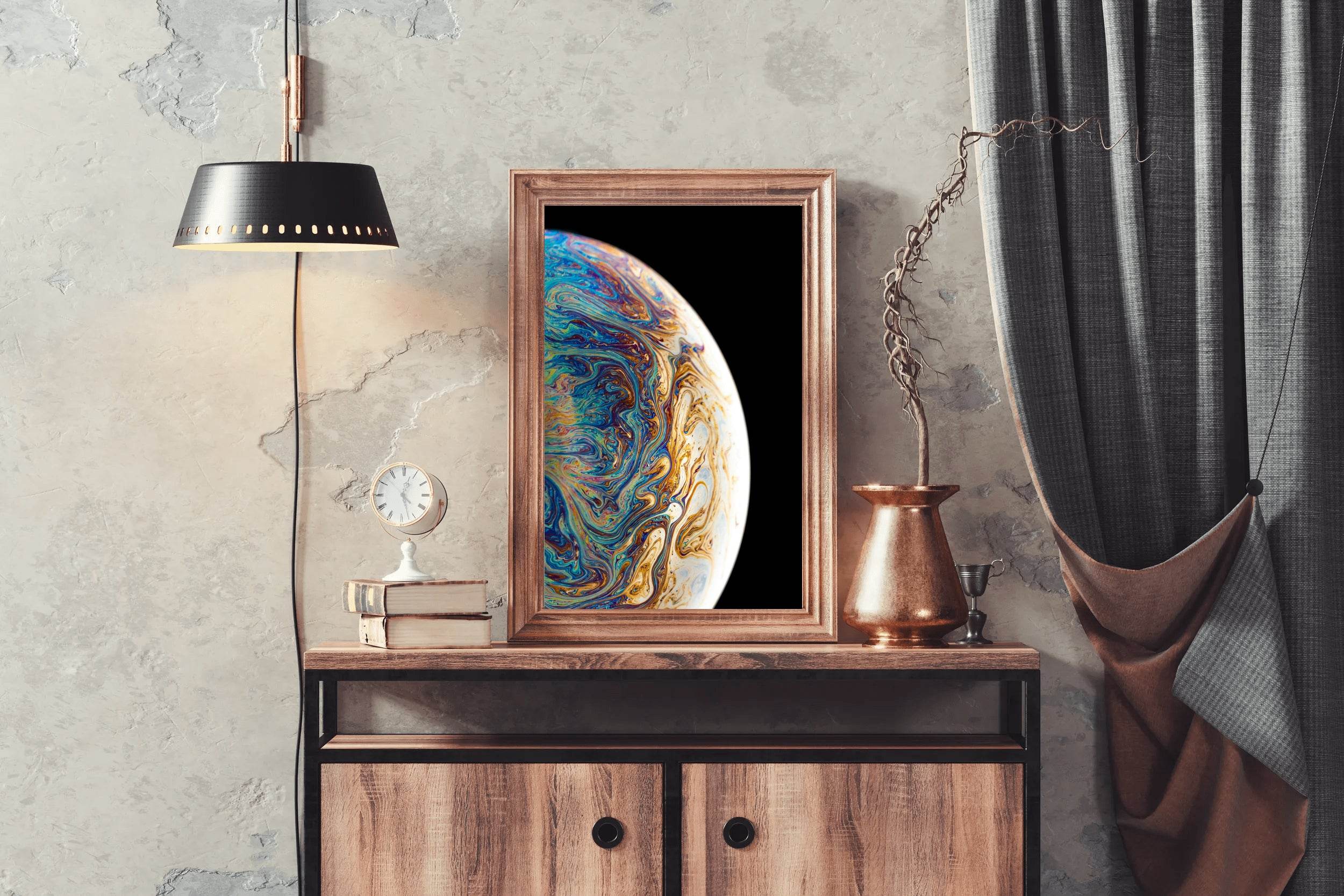 Multicolor Planet Fluid Painting Abstract Wall Art - beink online art store