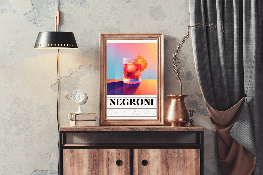 Traditional Negroni Cocktail Wall Art - beink online art store