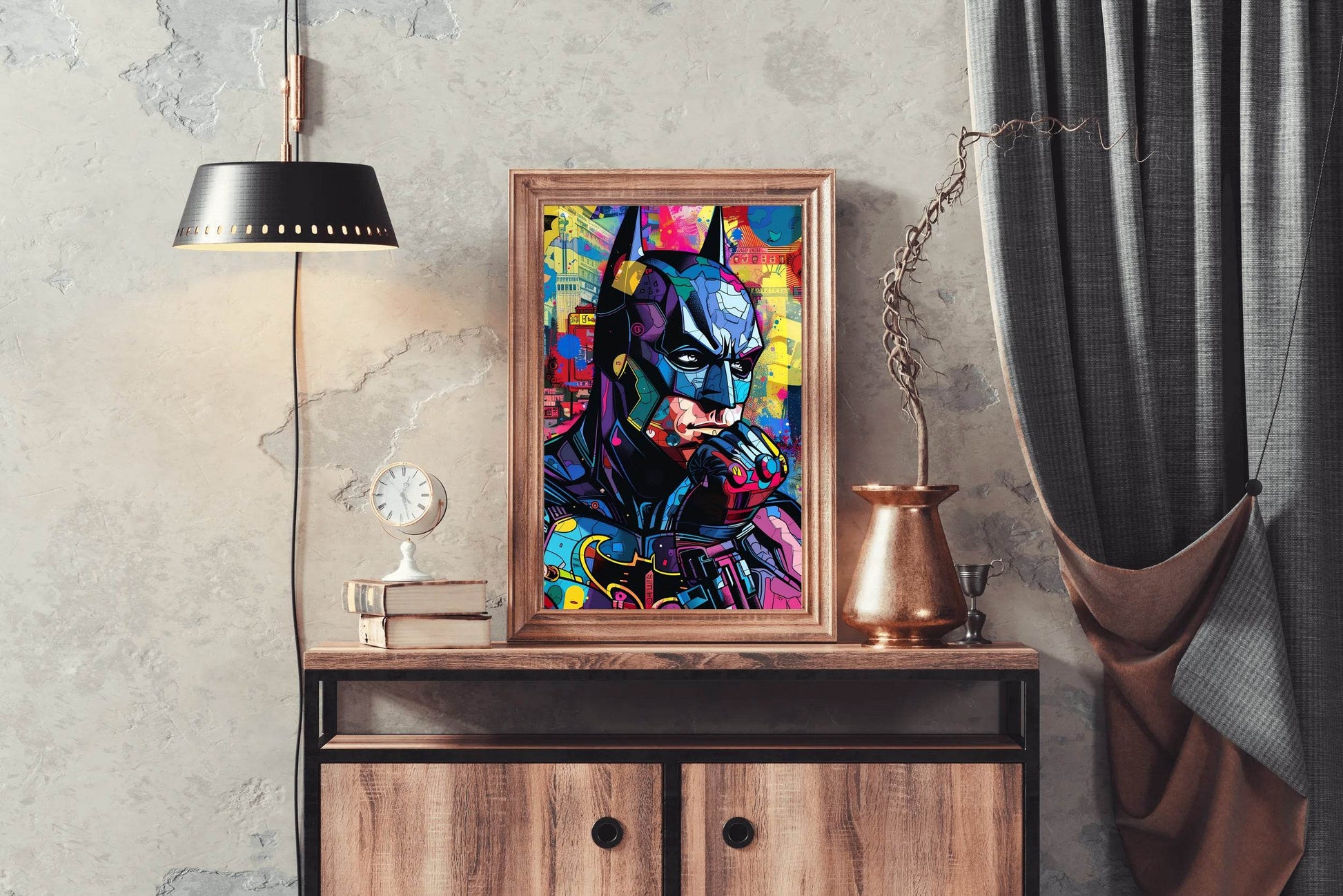 Cartoon Illustration Painting of Batman - beink online art store