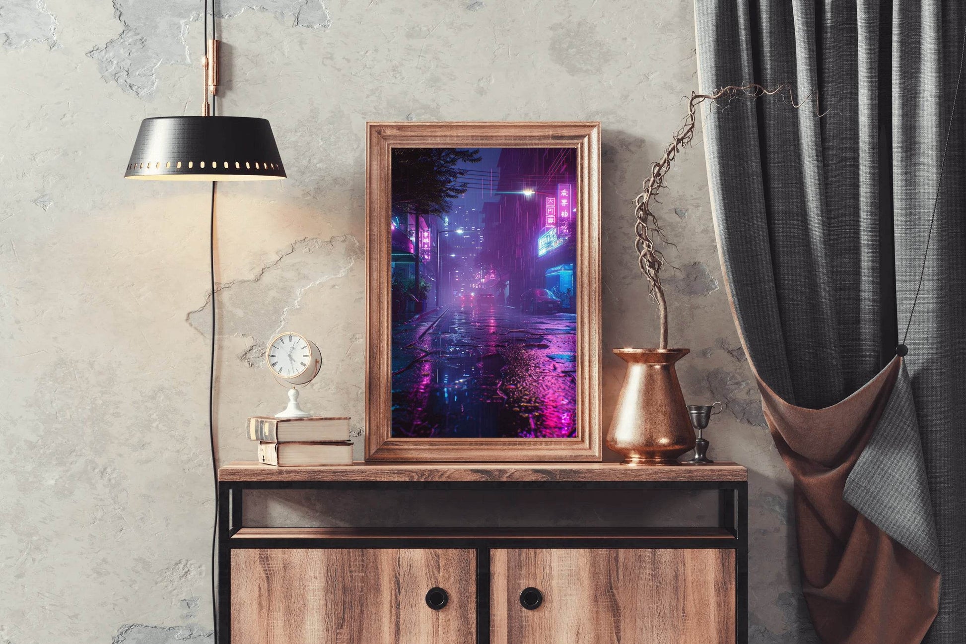 Street Featuring Neon Lights Wall Art - beink online art store