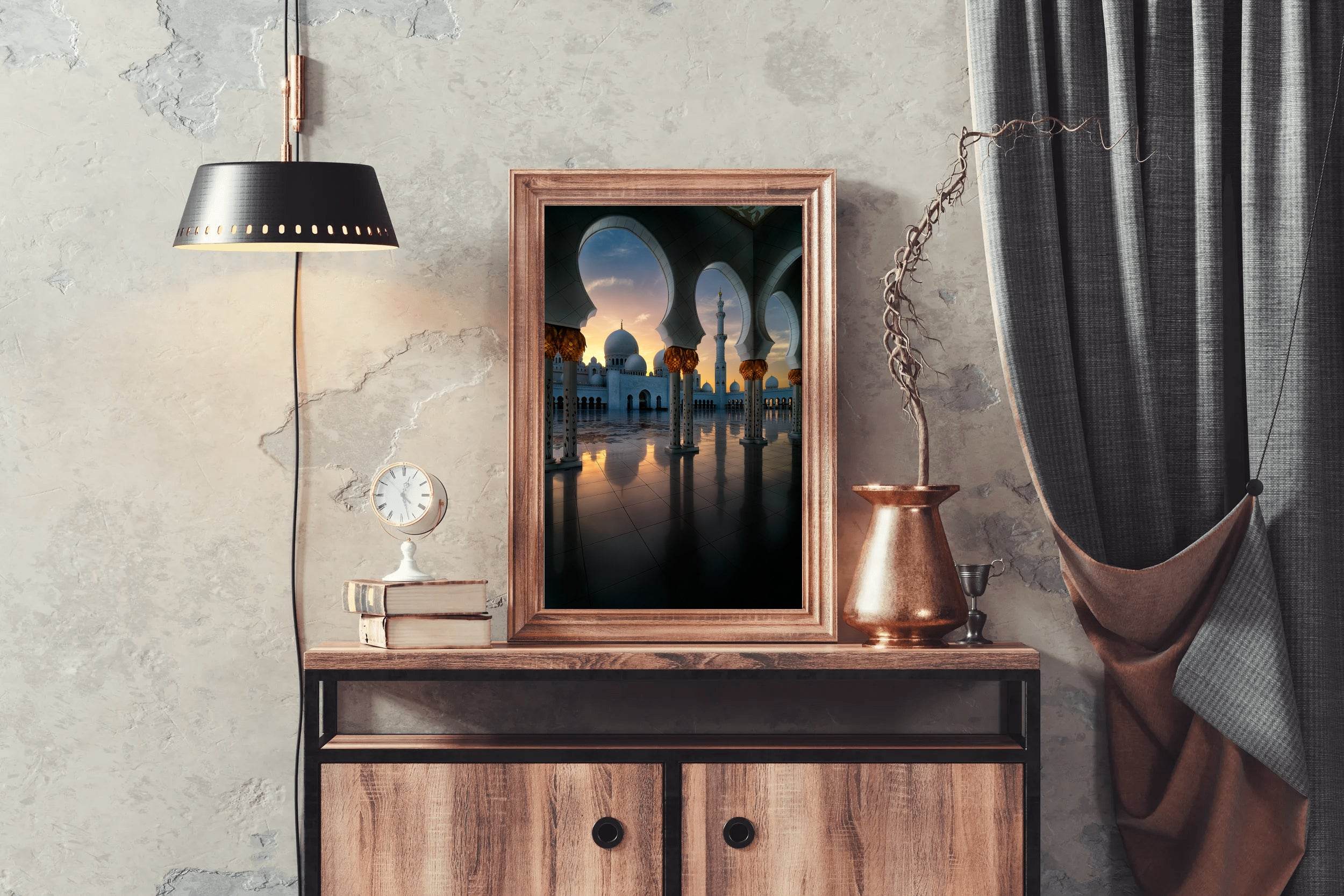 Gold Dusk at the Grand Mosque Wall Art - beink online art store