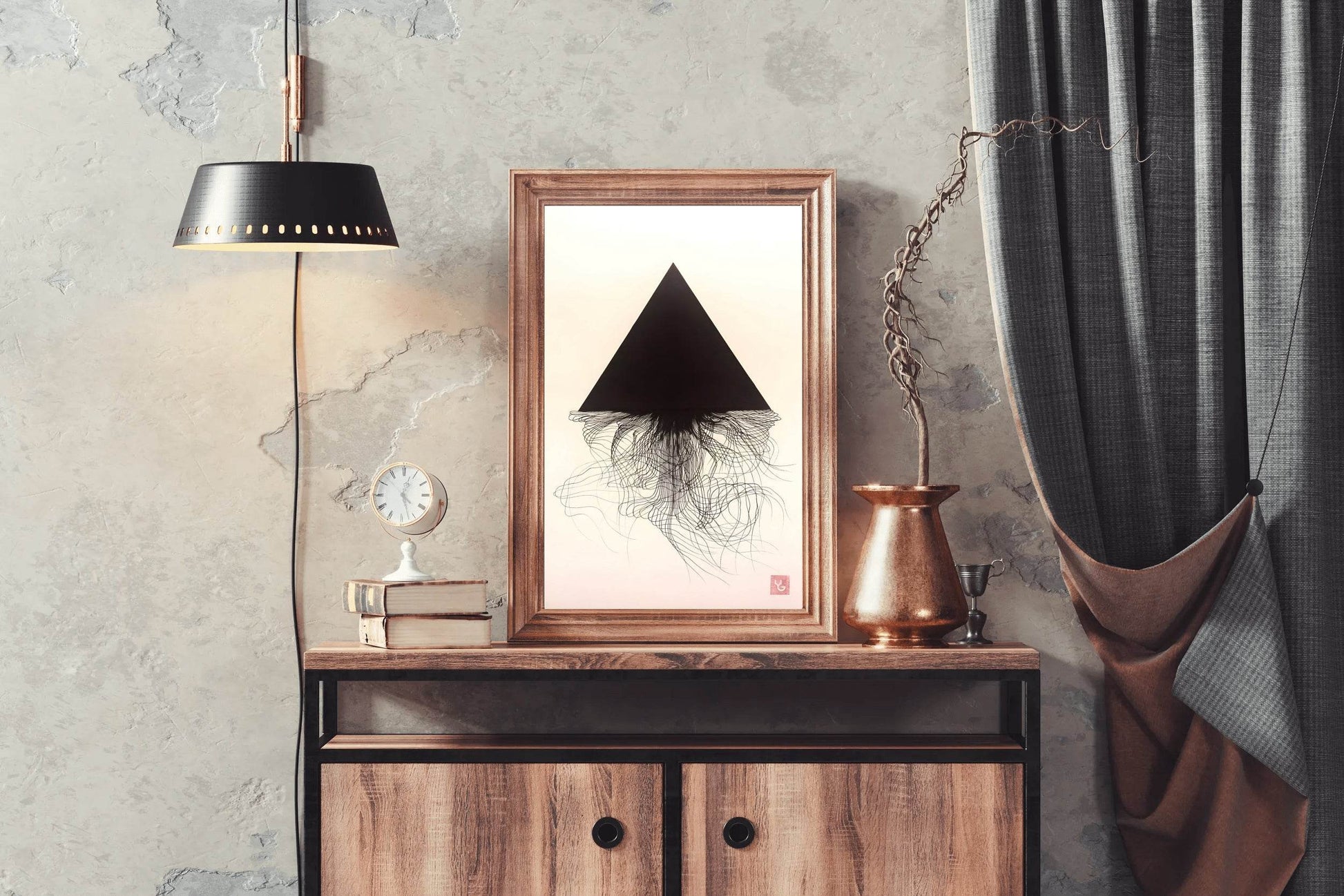 Black Pyramid Modern Wall Art - beink online art store