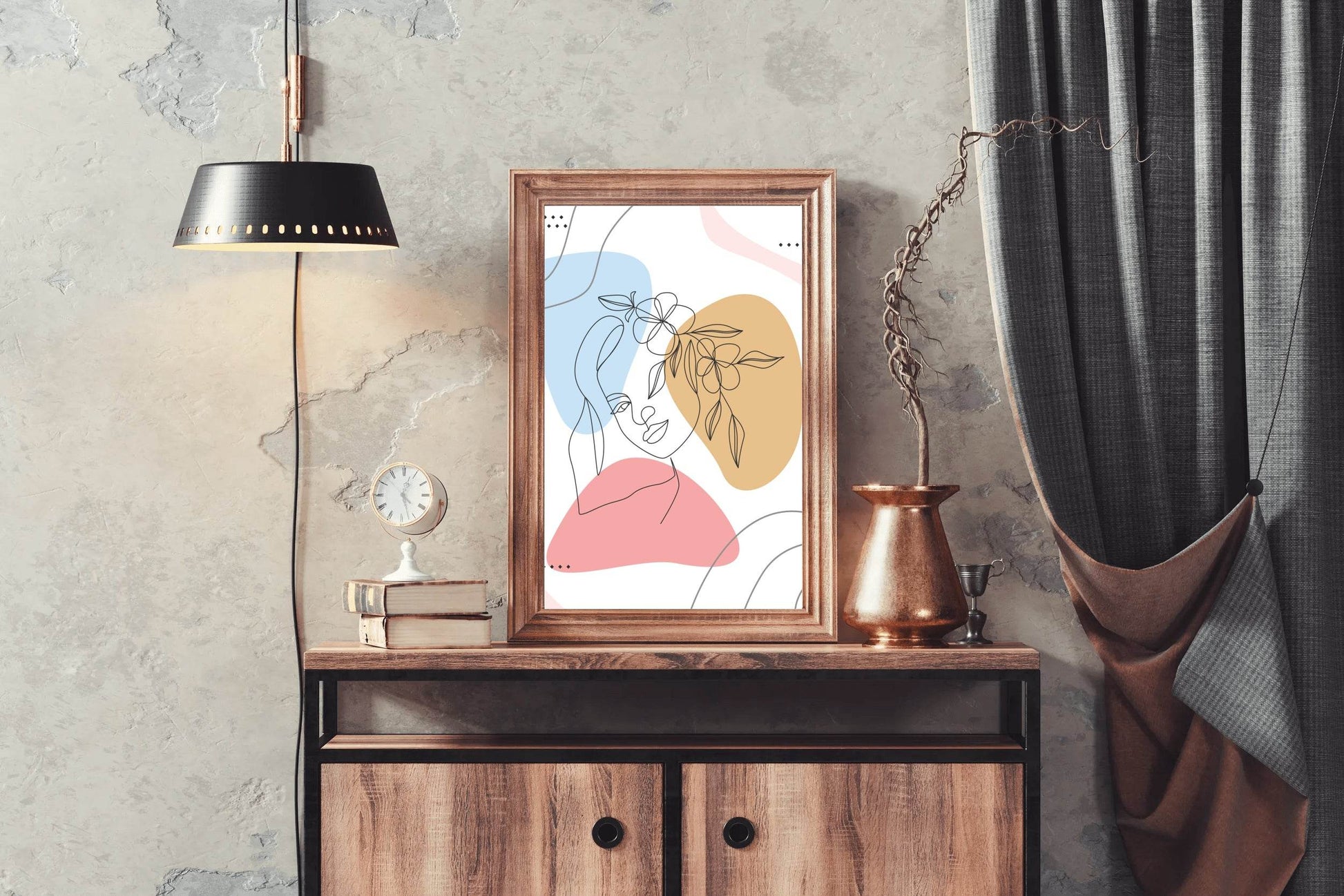 Beautiful Woman's Head Flower Wall Art - beink online art store