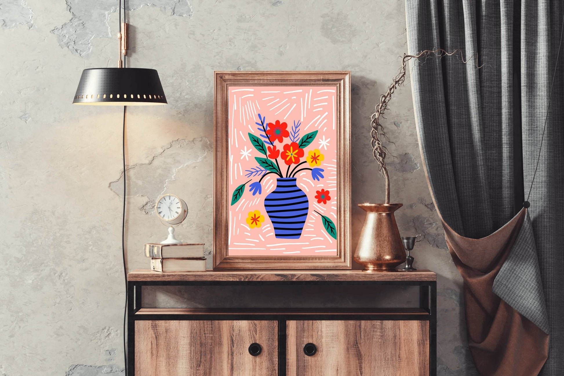 Painting a Bouquet of Flowers Inside a Clay Pot Art - beink online art store