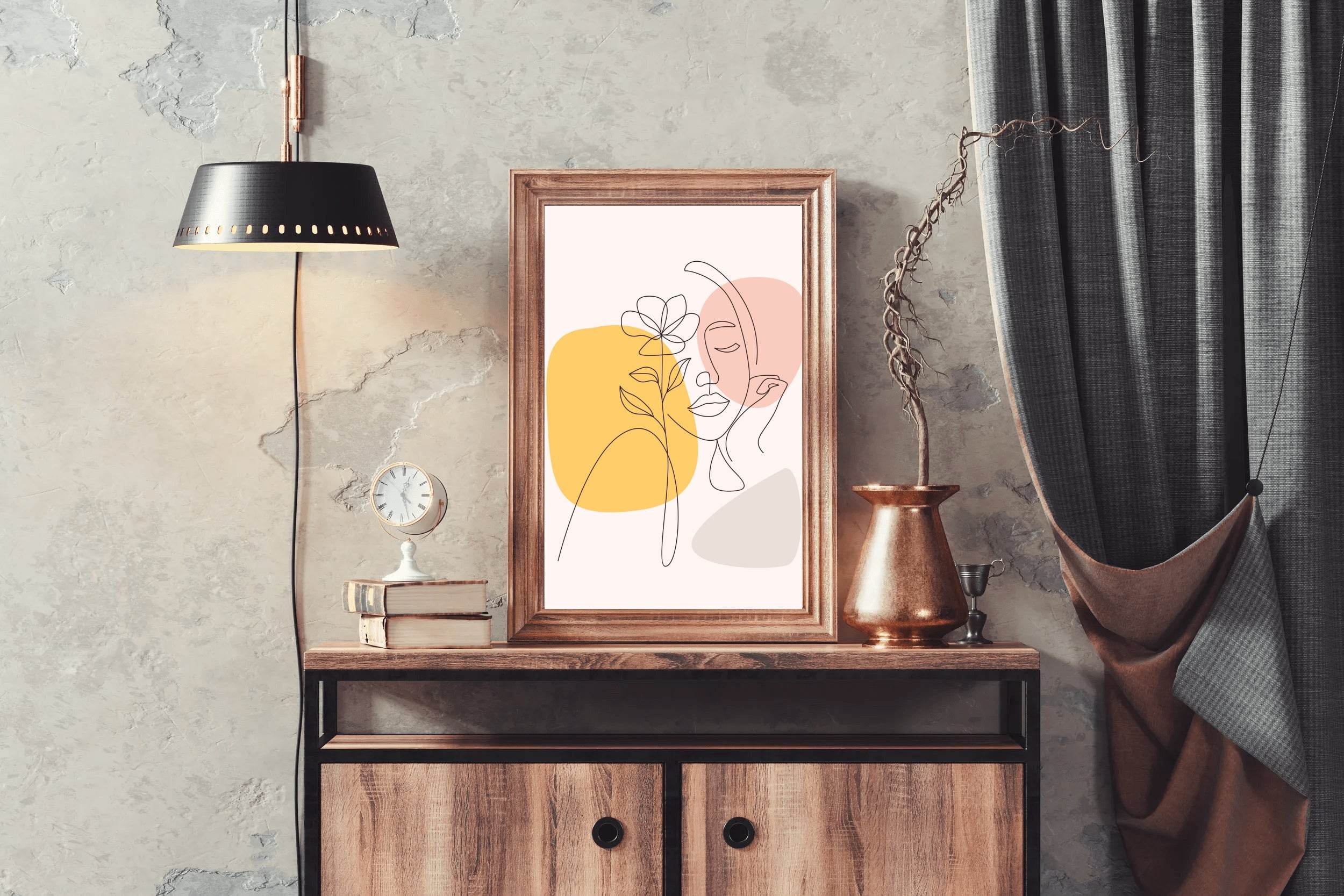 Half Face With Flowers Wall Art - beink online art store