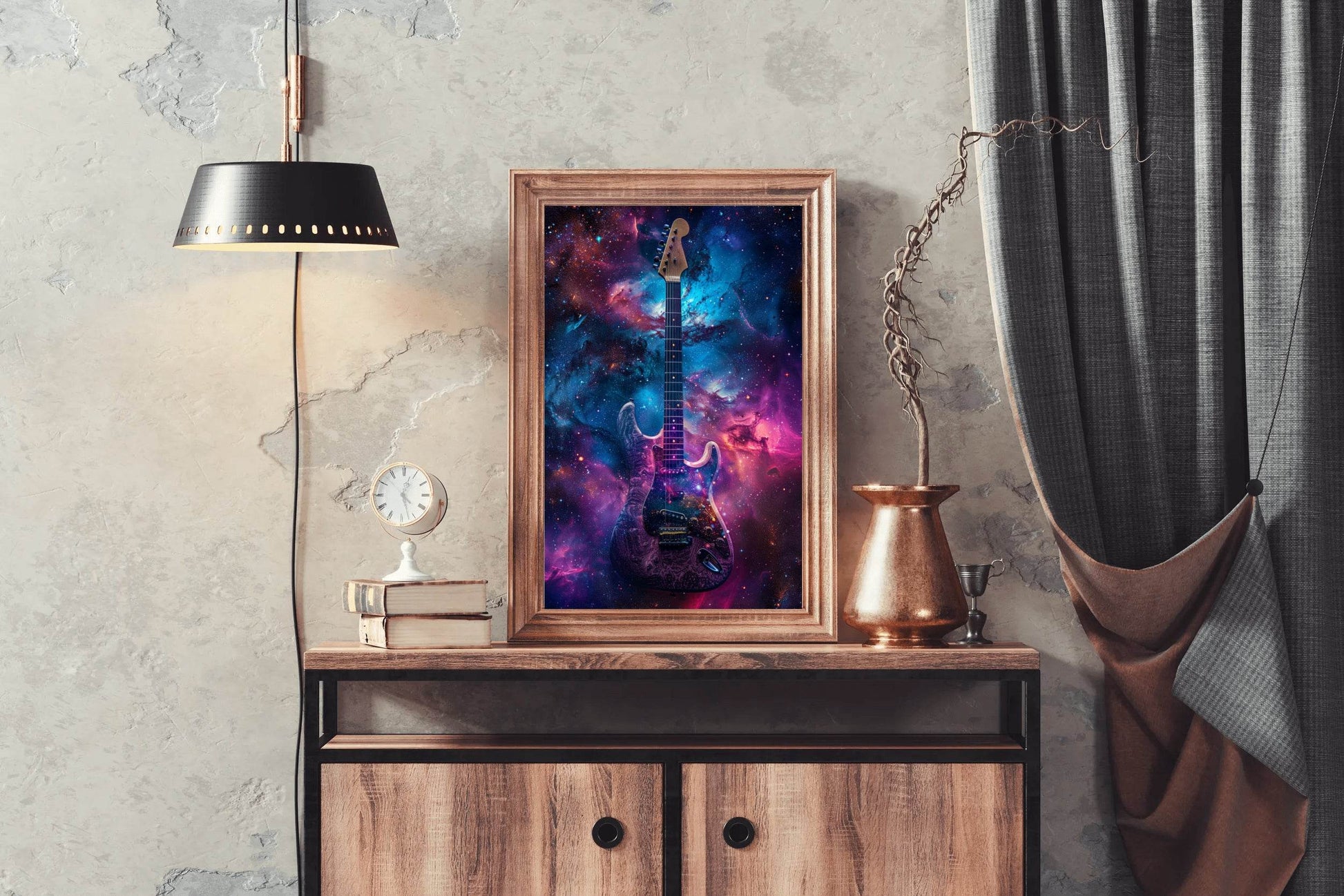 Galactic Rock Guitar Wall Art - beink online art store