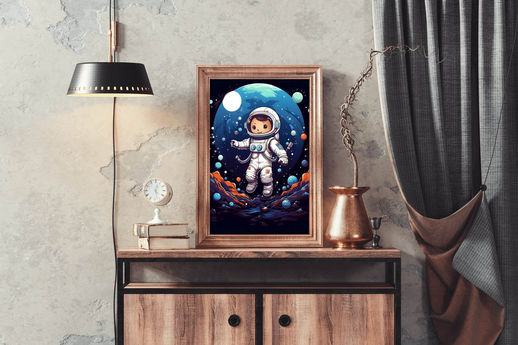 Painting of Astronaut Kid in Space - beink online art store