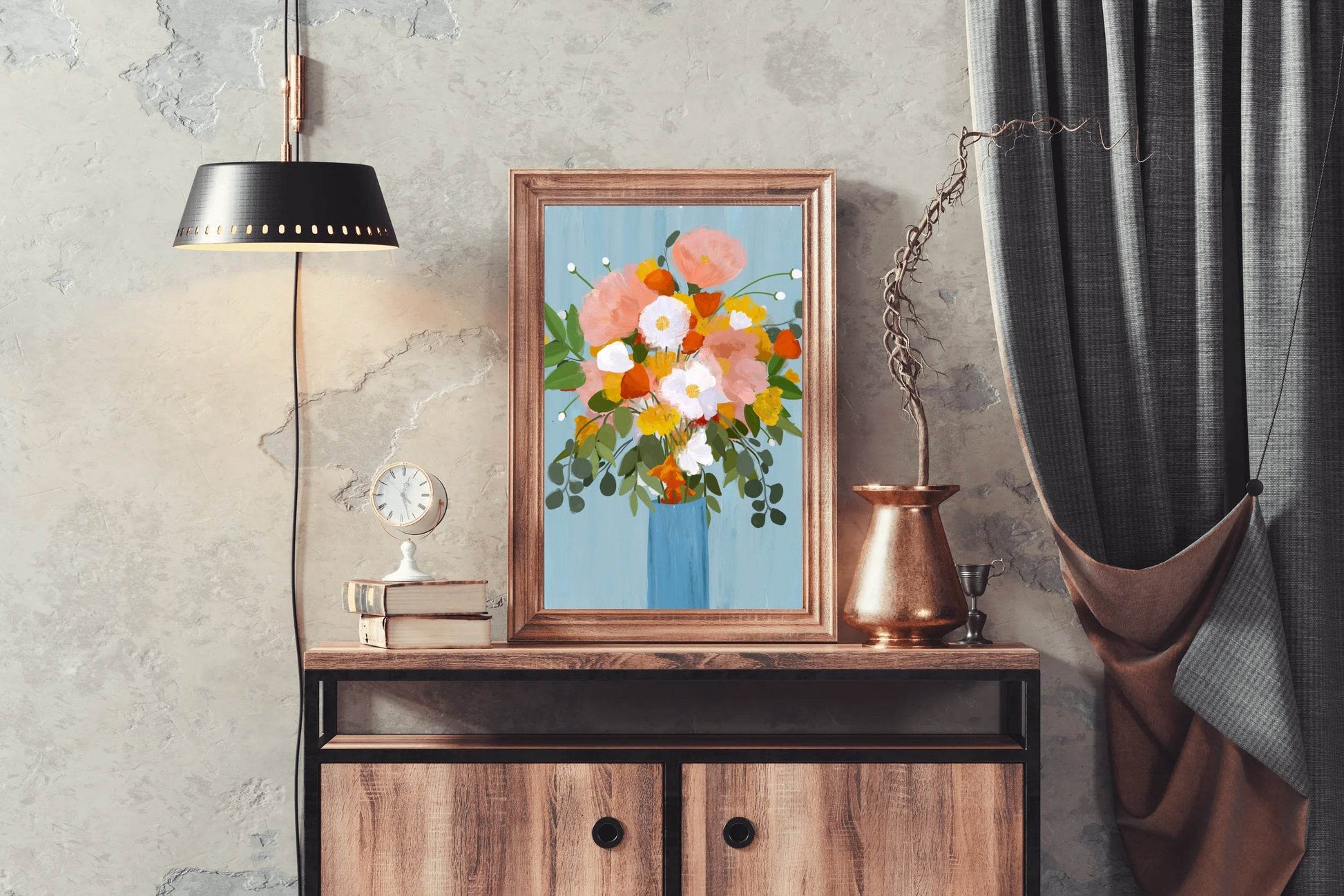 Painting Beautiful Flowers in A Vase Wall Art - beink online art store