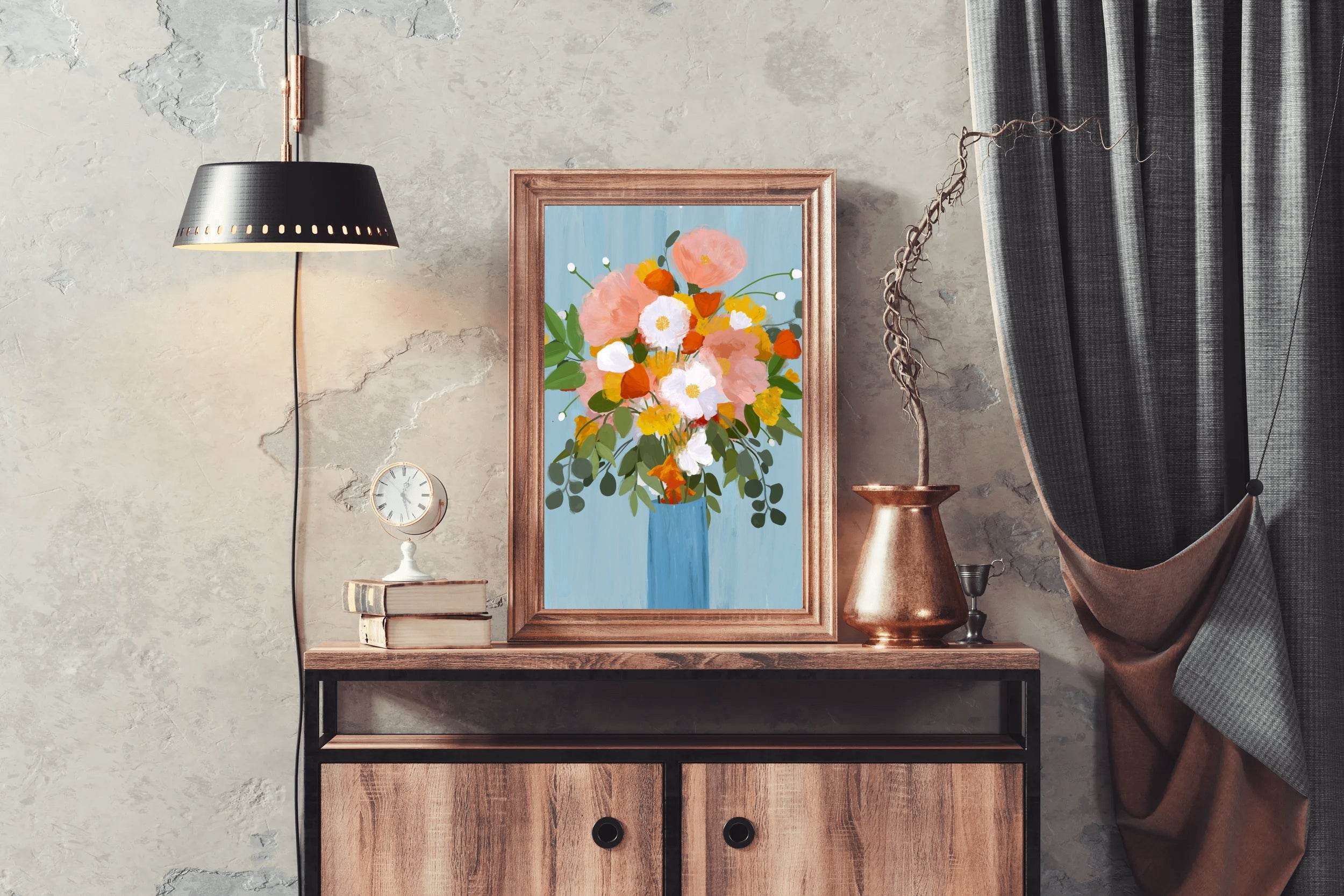 Painting Beautiful Flowers in A Vase Wall Art - beink online art store