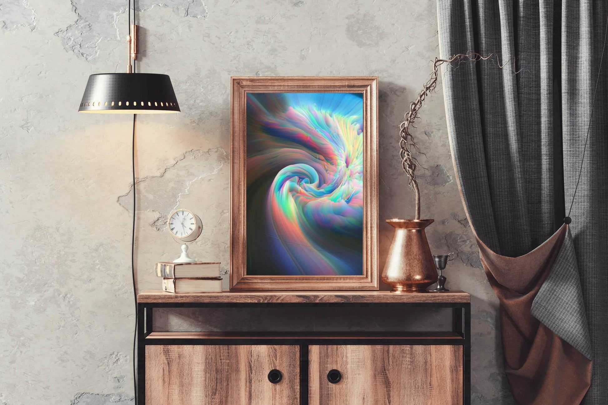 Colorful Ring Wallpaper Abstract Wall Art - beink online art store