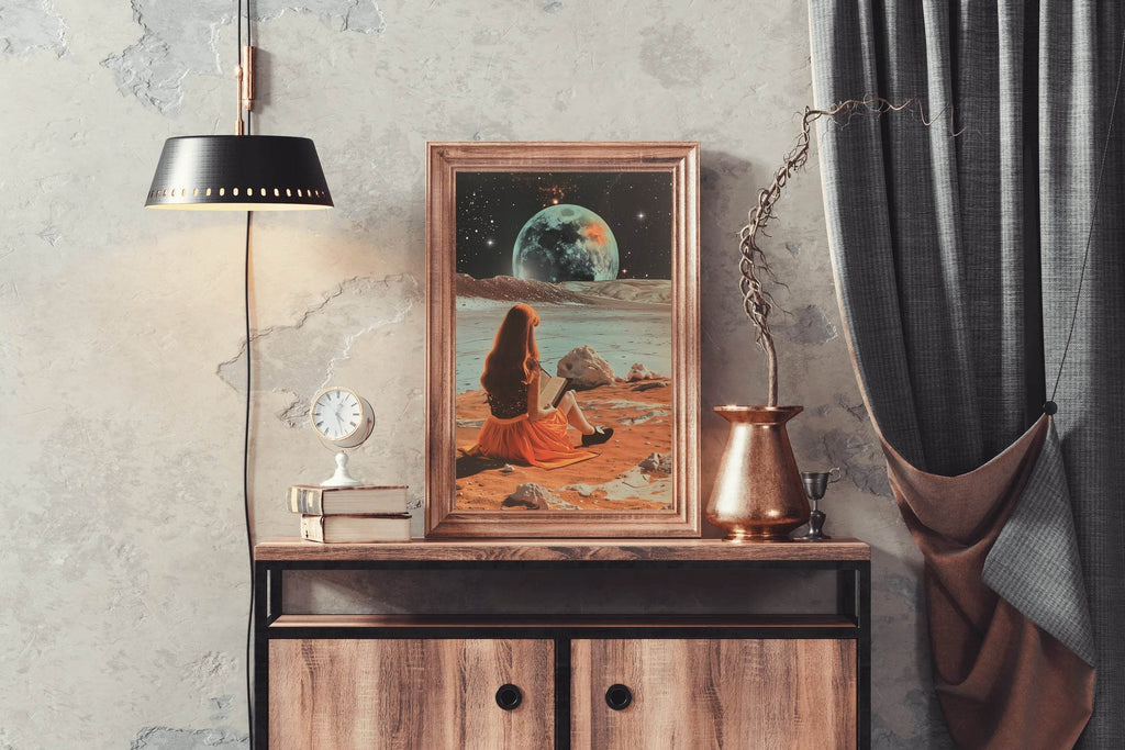 Woman Sitting in Front Of Our Globe Wall Art - beink online art store