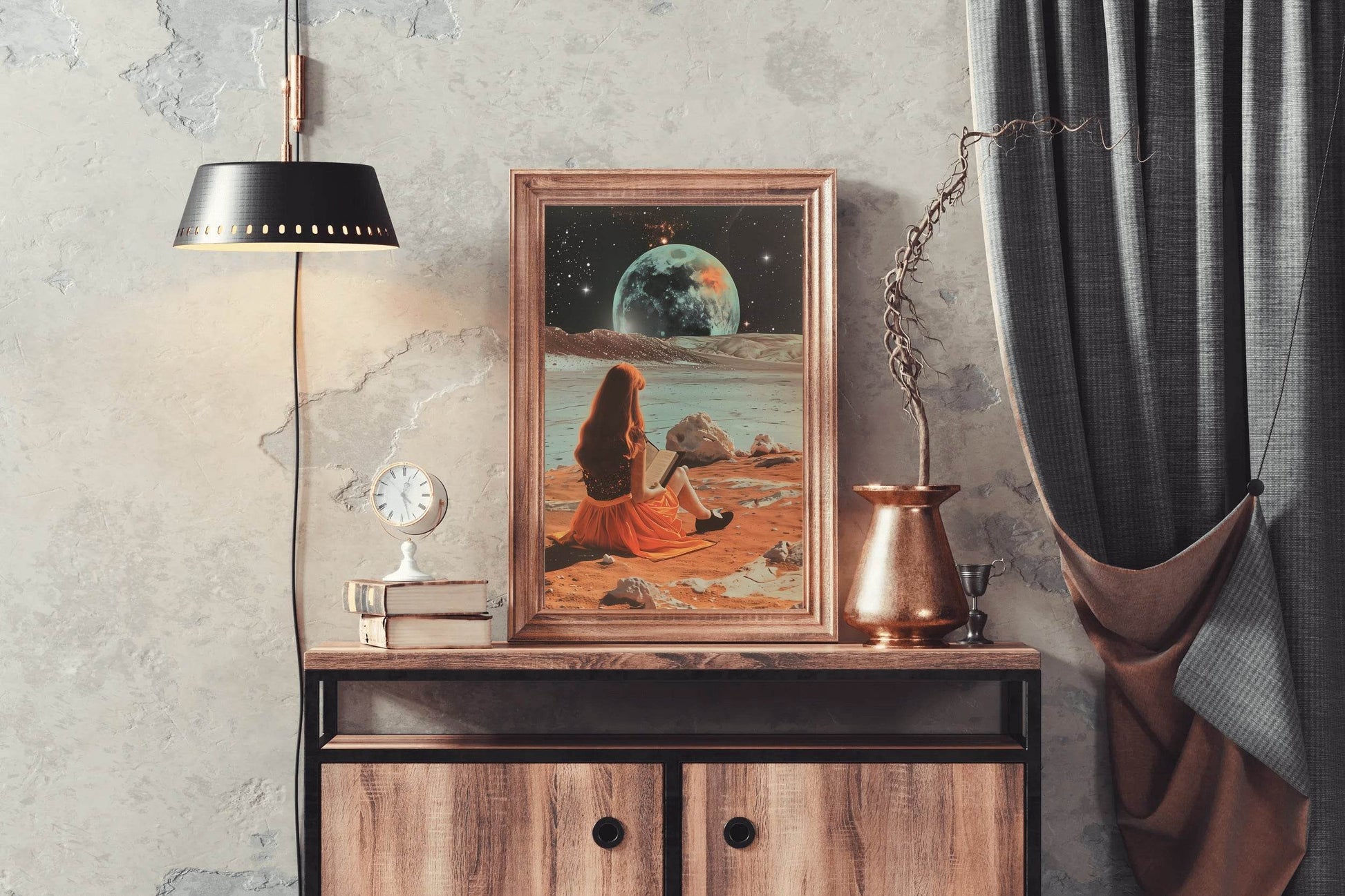 Woman Sitting in Front Of Our Globe Wall Art - beink online art store