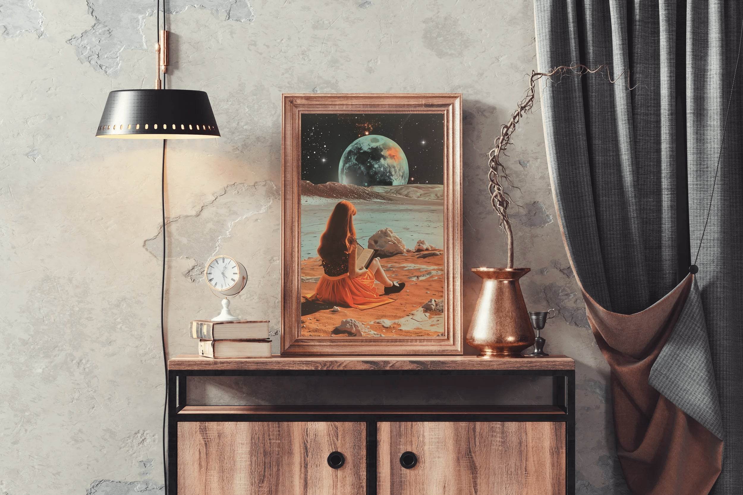 Woman Sitting in Front Of Our Globe Wall Art - beink online art store