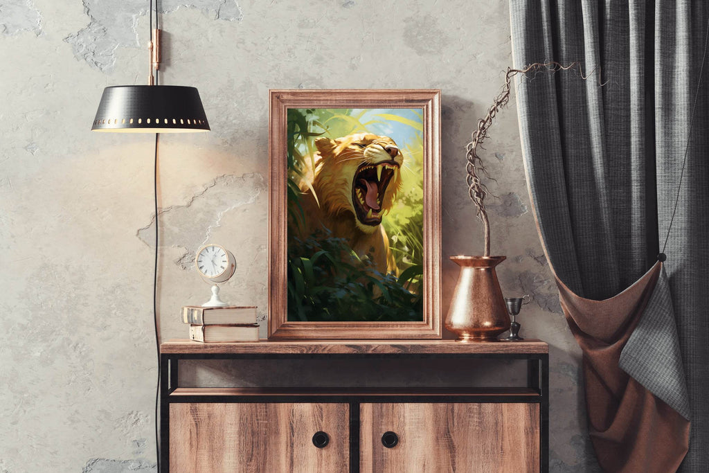 Digital Style Lion Animal Wall Art - beink online art store