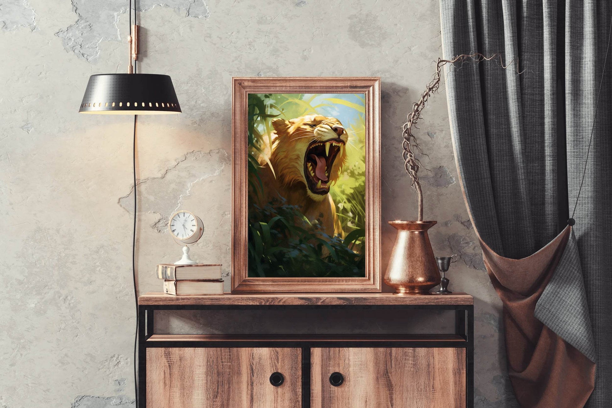 Digital Style Lion Animal Wall Art - beink online art store