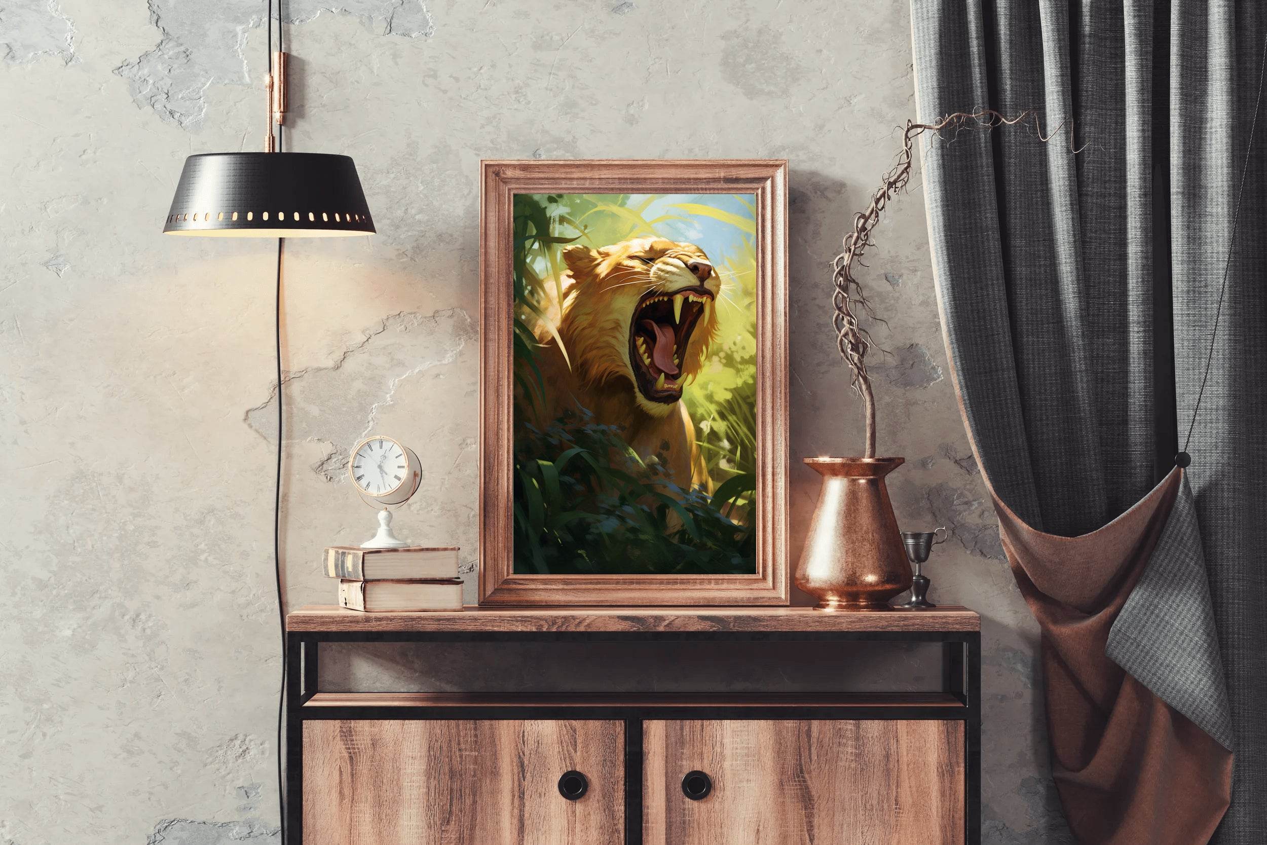 Digital Style Lion Animal Wall Art - beink online art store
