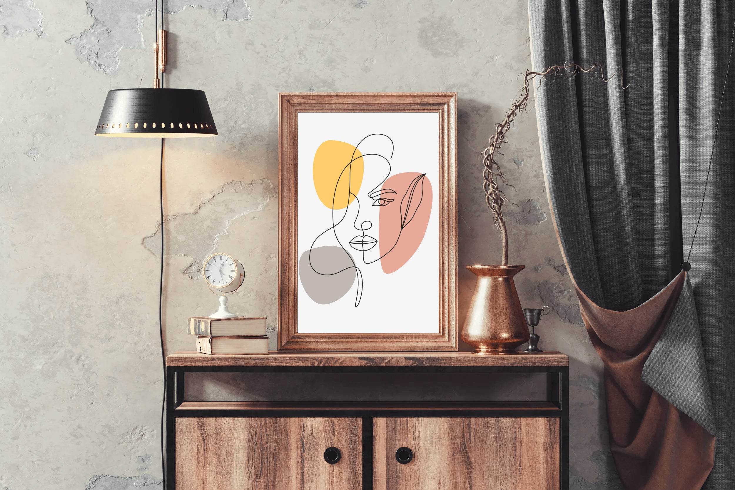 Beautiful Minimal Female Face Wall Art - beink online art store