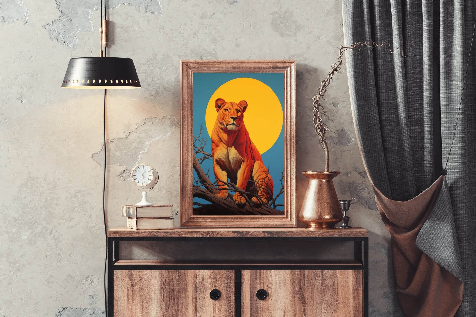 Digital Lion Painting Wall Art - beink online art store