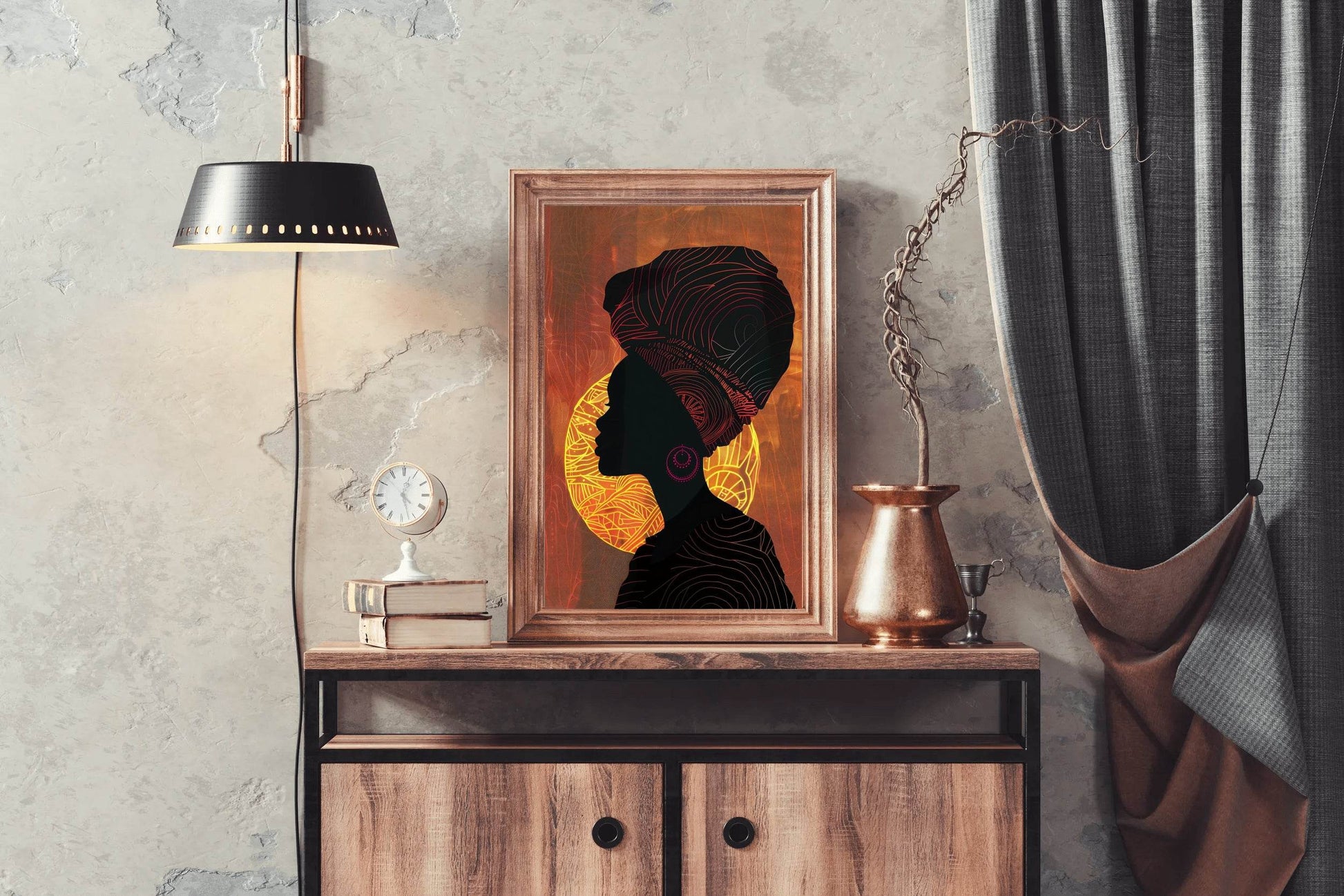 Black Woman Framed Canvas Wall Art - beink online art store