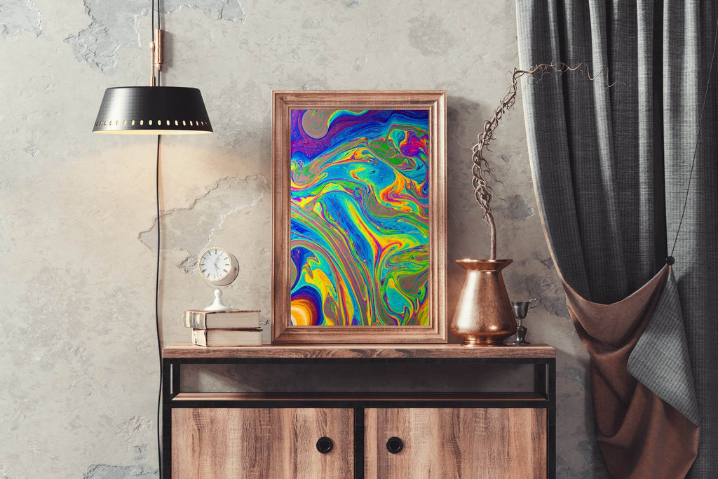 Multicolor Oil Paint Fluid Abstract Wall Art - beink online art store