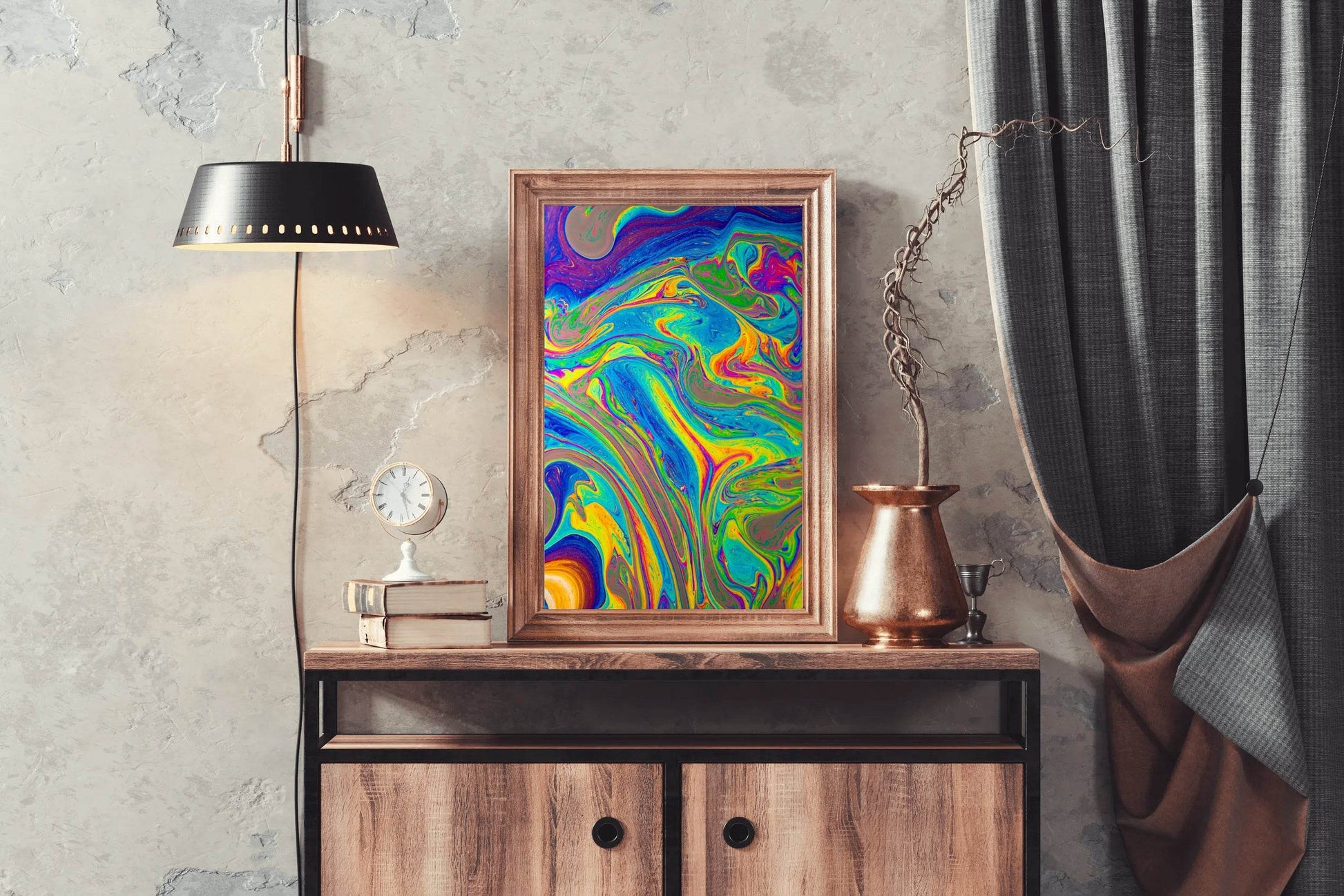 Multicolor Oil Paint Fluid Abstract Wall Art - beink online art store