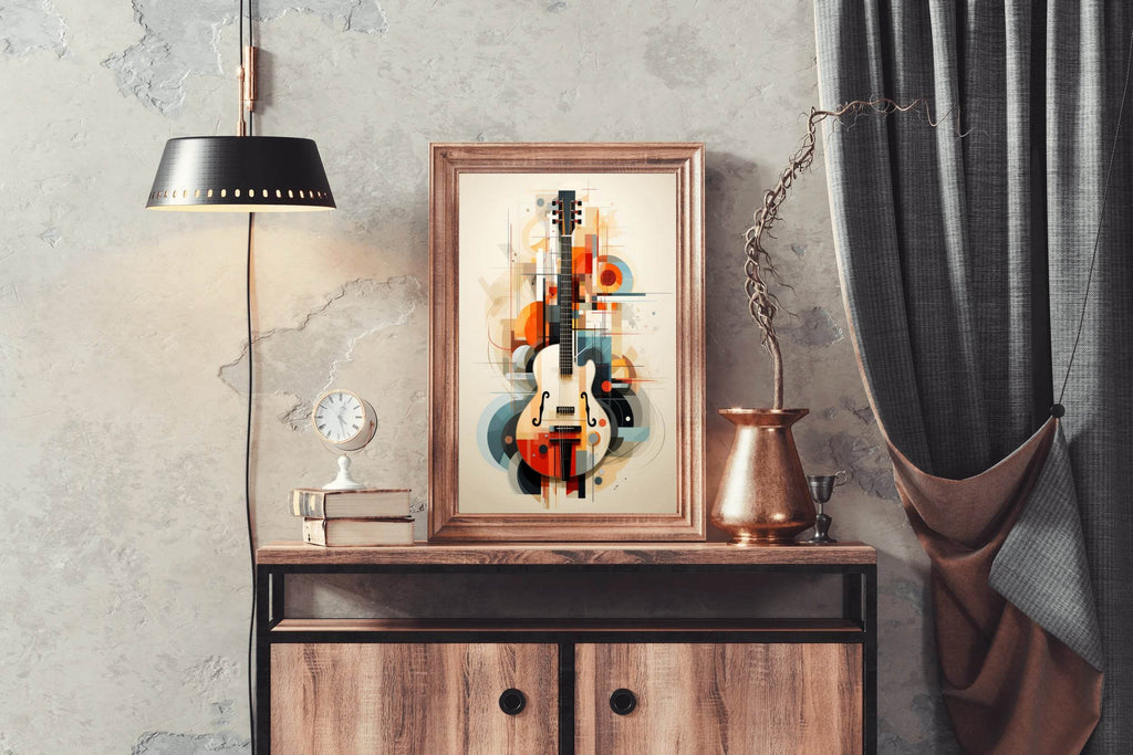 Guitar With Graphic Design Wall Art - beink online art store