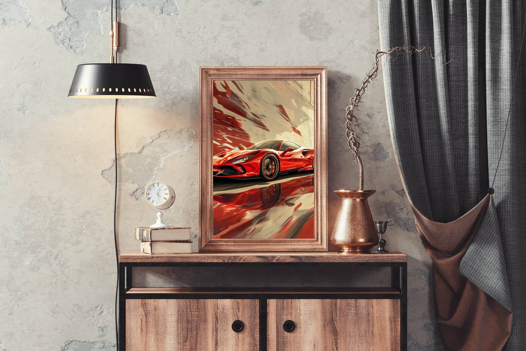 Red Ferrari F8 Wall Art - beink online art store