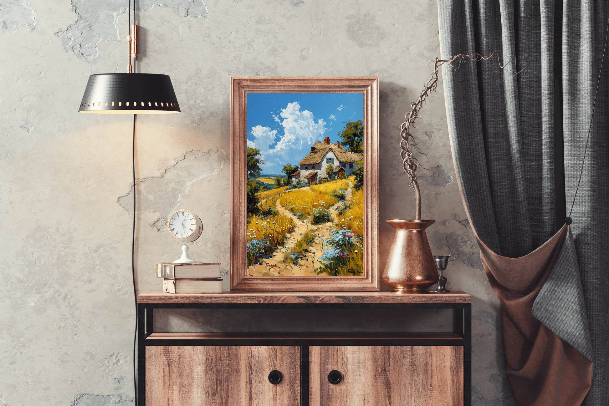 Painting Dirt Road In The Field Wall Art - beink online art store