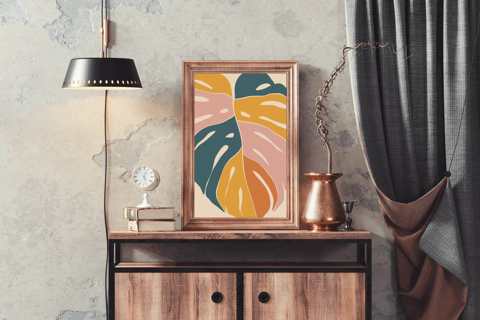 Abstract Colorful Leaf ArtWork - beink online art store