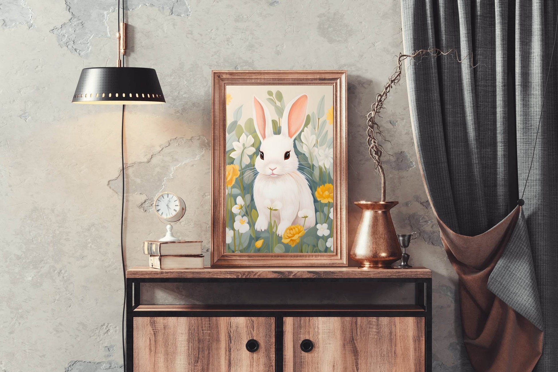 Shocked White Cartoon Bunny Wall Art - beink online art store