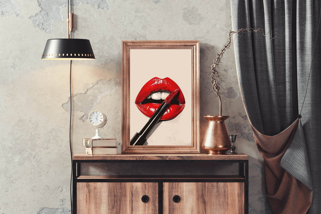 Red Lipstick On The Lips Wall Art - beink online art store