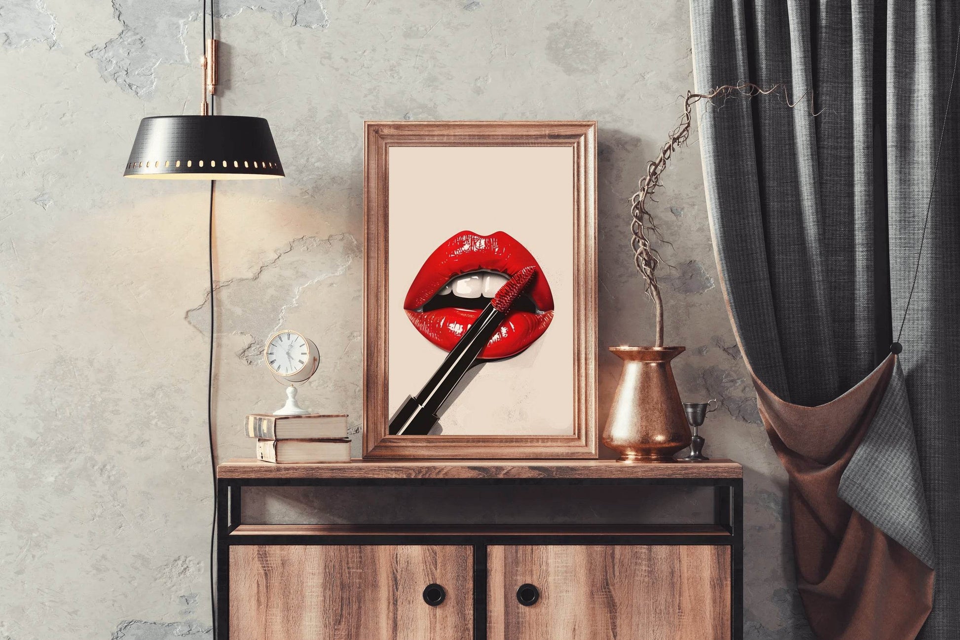 Red Lipstick On The Lips Wall Art - beink online art store