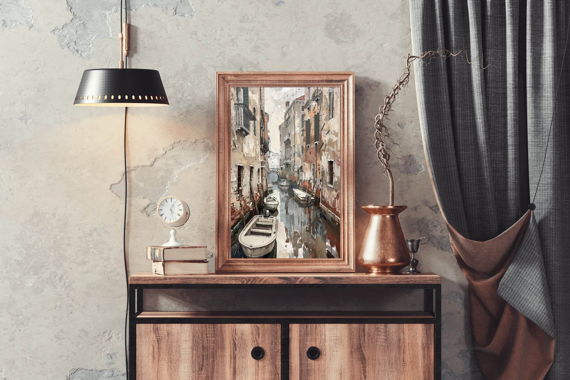 Small Boats in The Streets of Venice Wall Art - beink online art store