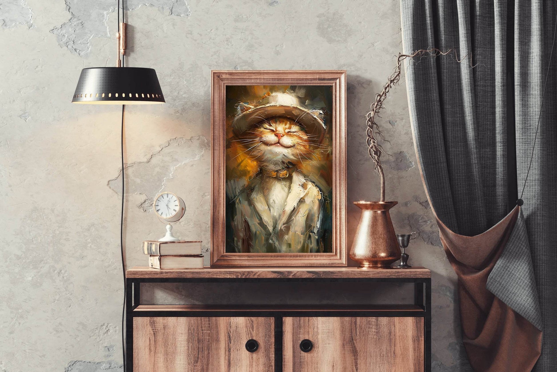 Hand Painted Picture of Boss Style Cat - beink online art store