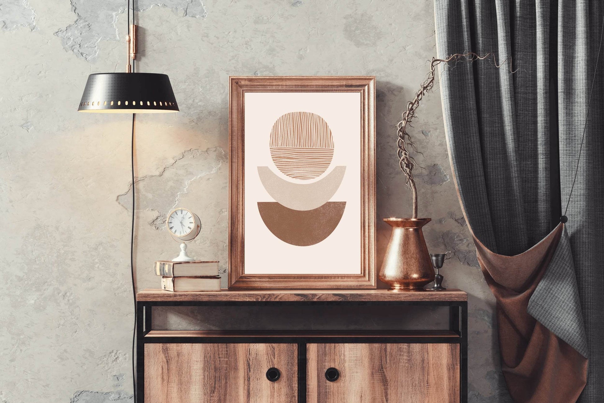 Abstract with Geometric Shapes and Warm Colors ArtWork - beink online art store