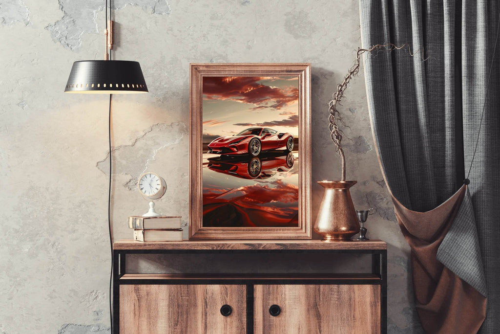 Ferrari F8 Red Sport Wall Art - beink online art store