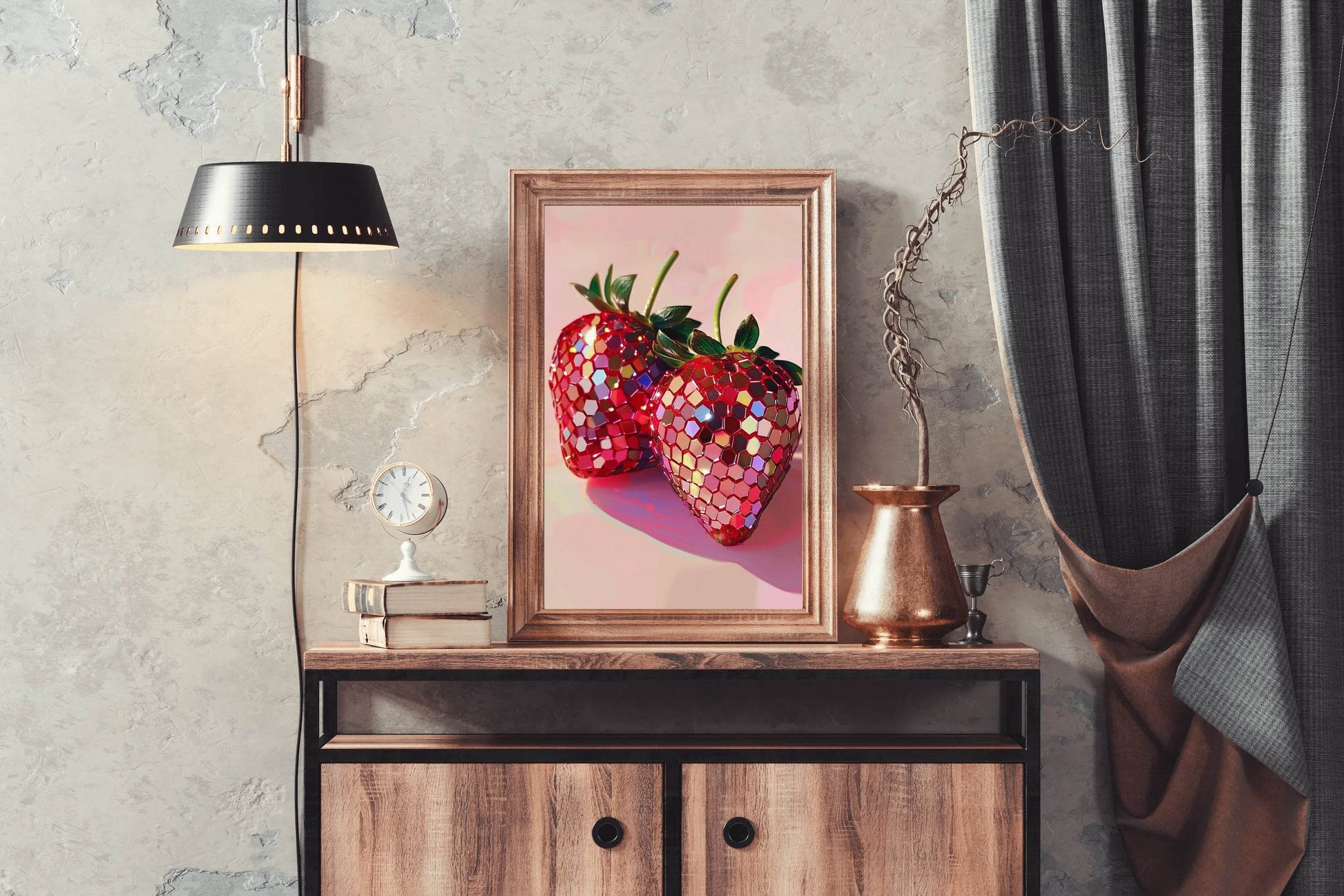 Kids Disco Strawberries Wall Art - beink online art store