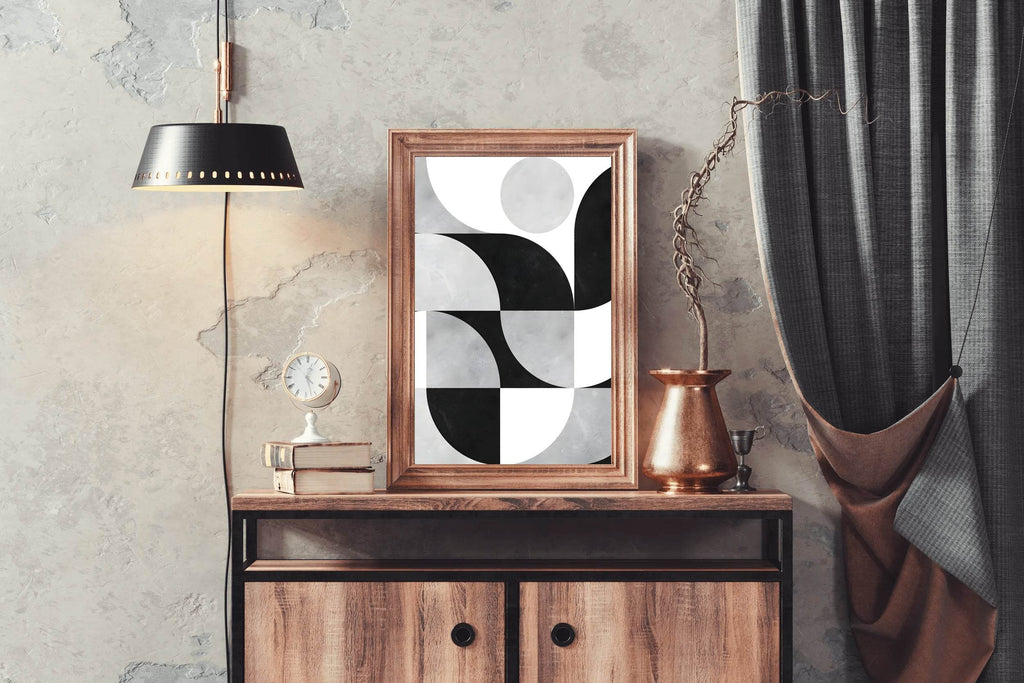Black and White Geometric Shapes Wall Art - beink online art store