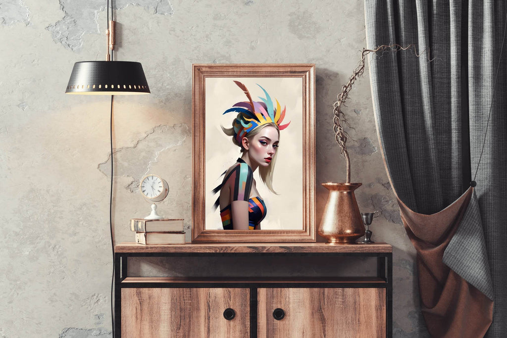 Girl with Colorful dress Wall Art - beink online art store