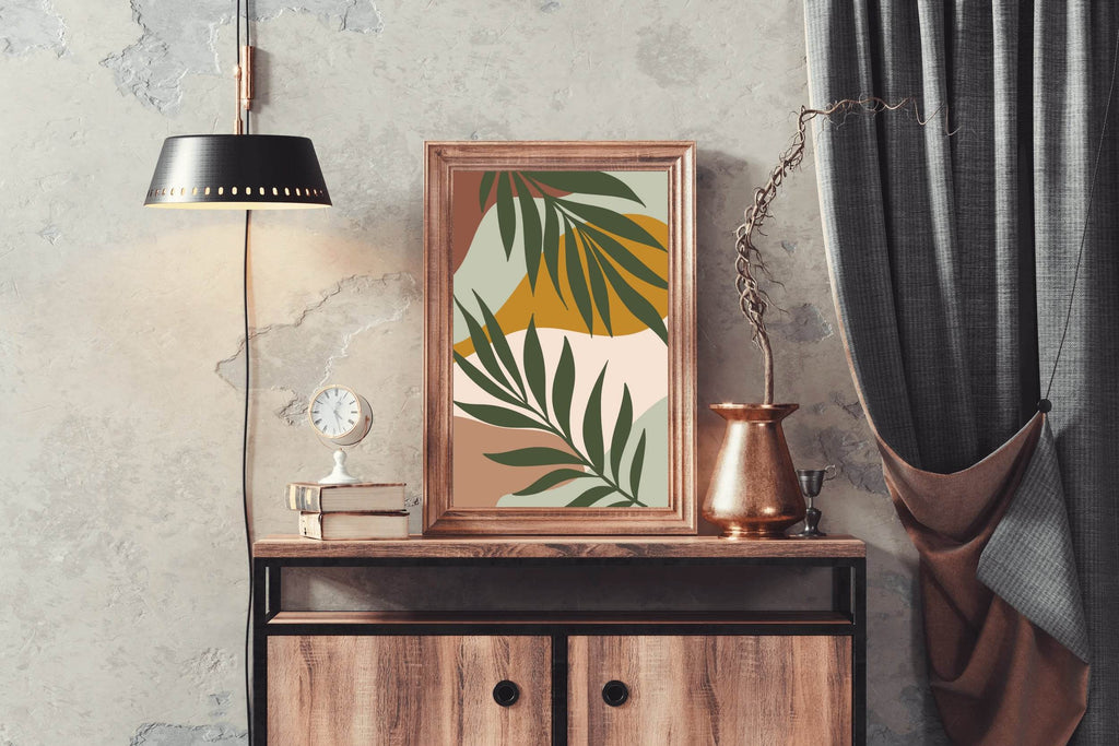 Abstract Palm Green Leaves ArtWork - beink online art store